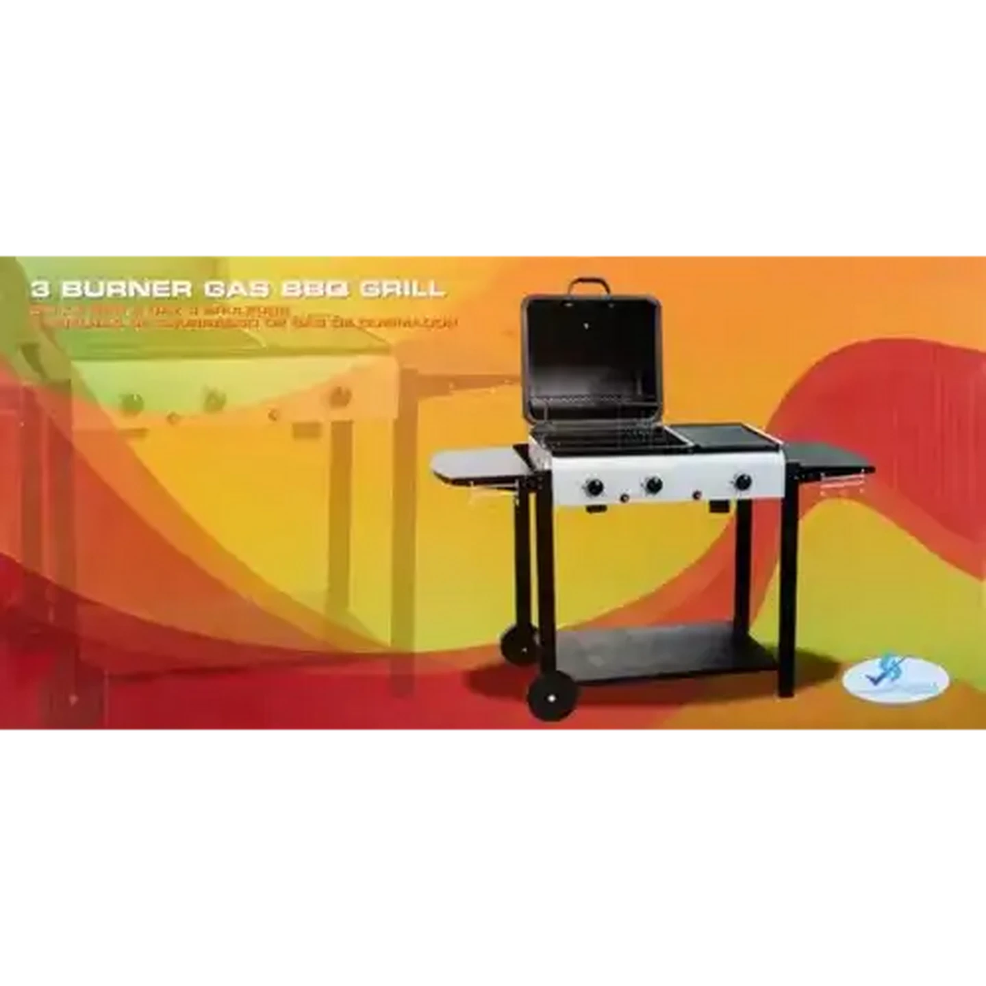 Image of Bush Baby Silver & Black 3 Burner Gas Braai