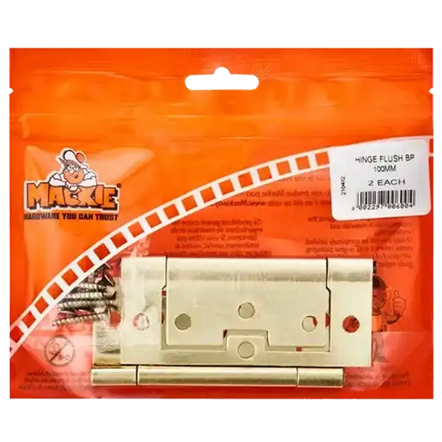 Image of Mackie Hinge Flush 100mm
