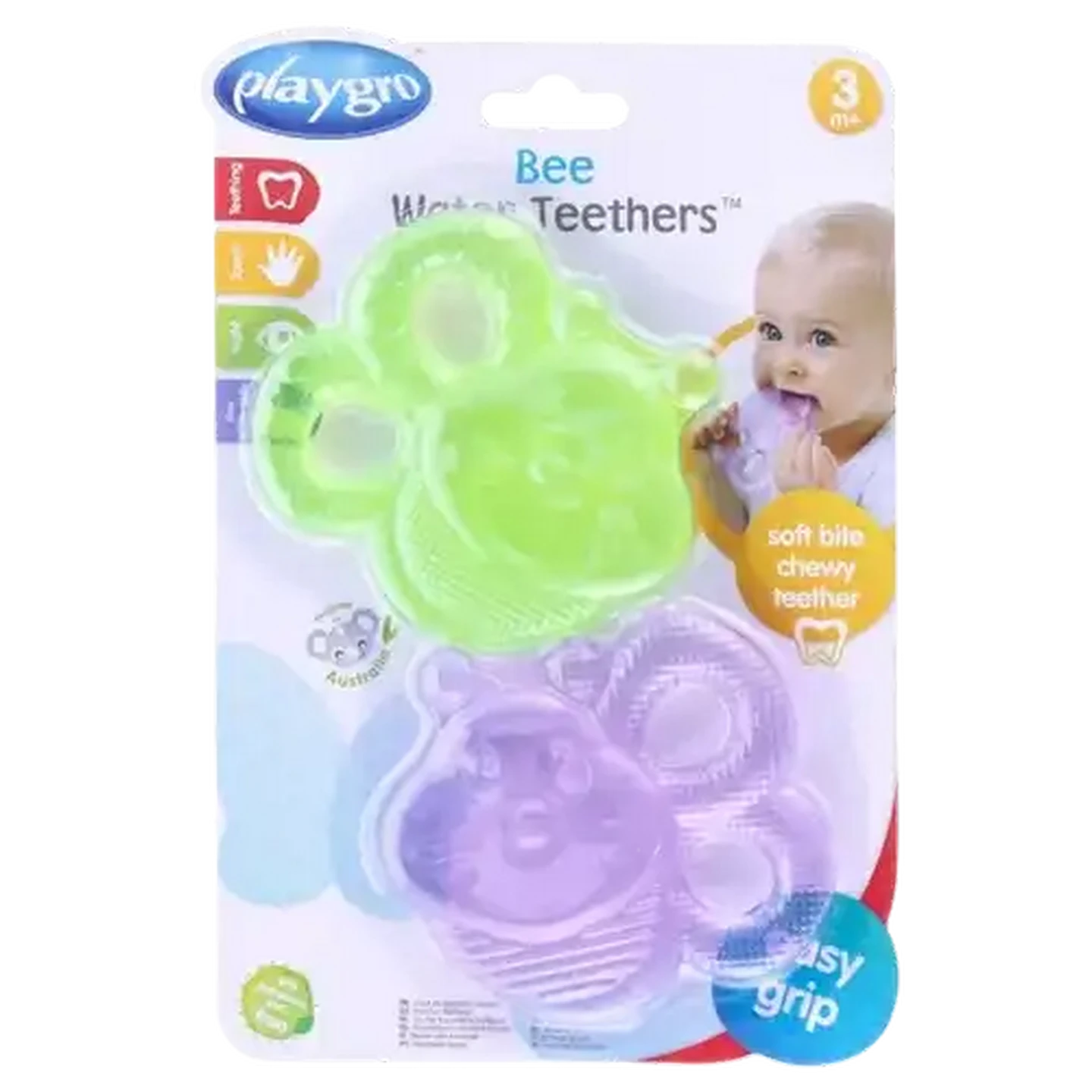 Image of Playgro Bee Water Teether 3 Months + 2-Pack