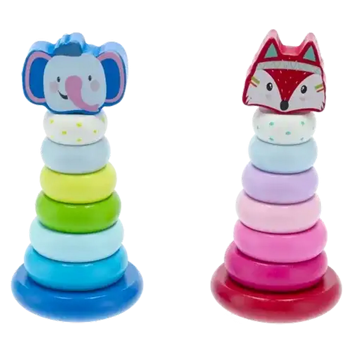 Image of Jolly Tots Wood Animal Stack Toy 12 Months + (Type May Vary)