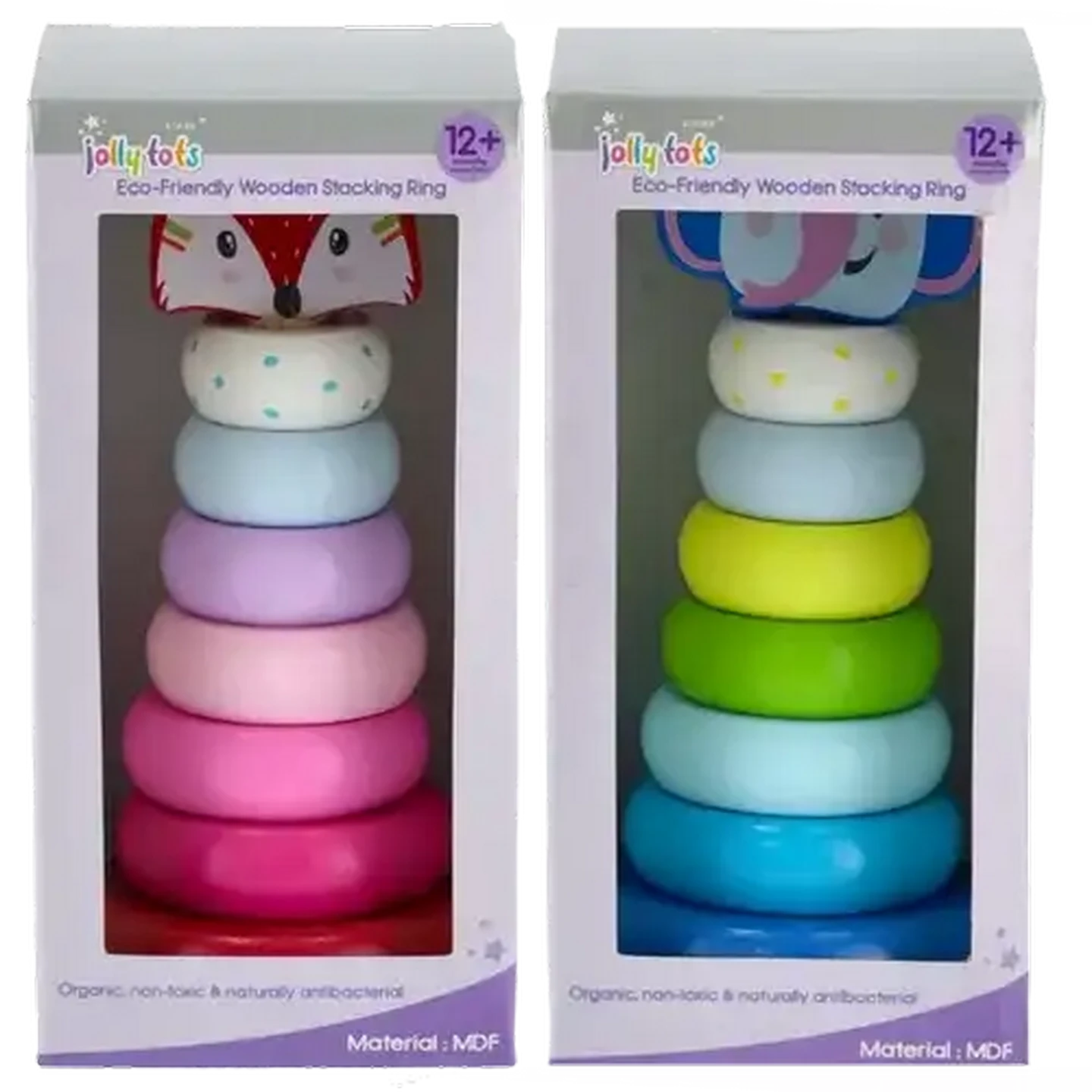 Image of Jolly Tots Wood Animal Stack Toy 12 Months + (Type May Vary)