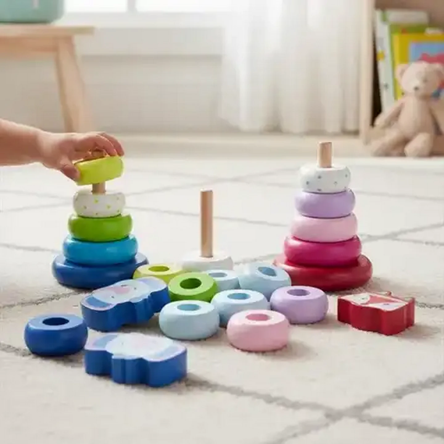 Image of Jolly Tots Wood Animal Stack Toy 12 Months + (Type May Vary)