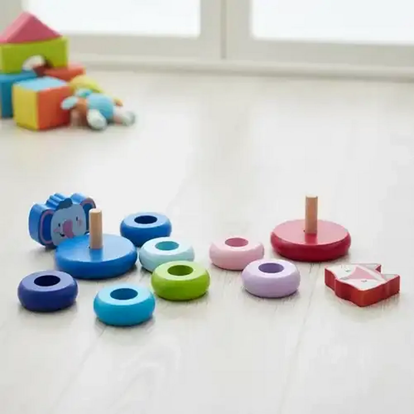 Image of Jolly Tots Wood Animal Stack Toy 12 Months + (Type May Vary)