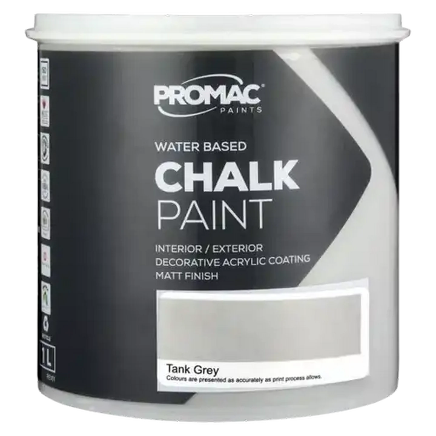 Image of Promac Paints Chalk Walls Tank Grey Paint 1L