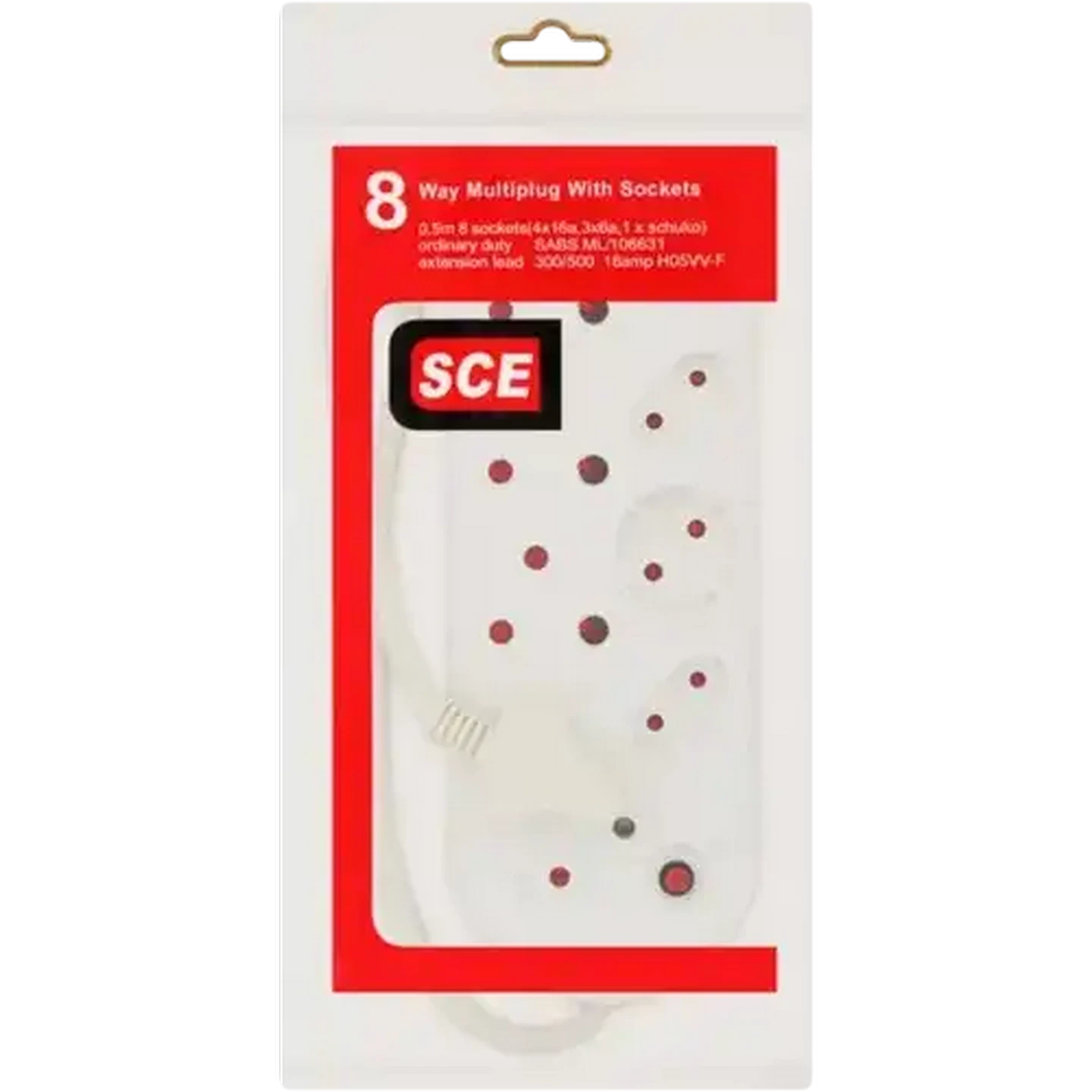 Image of SCE White 8-Way Multiplug