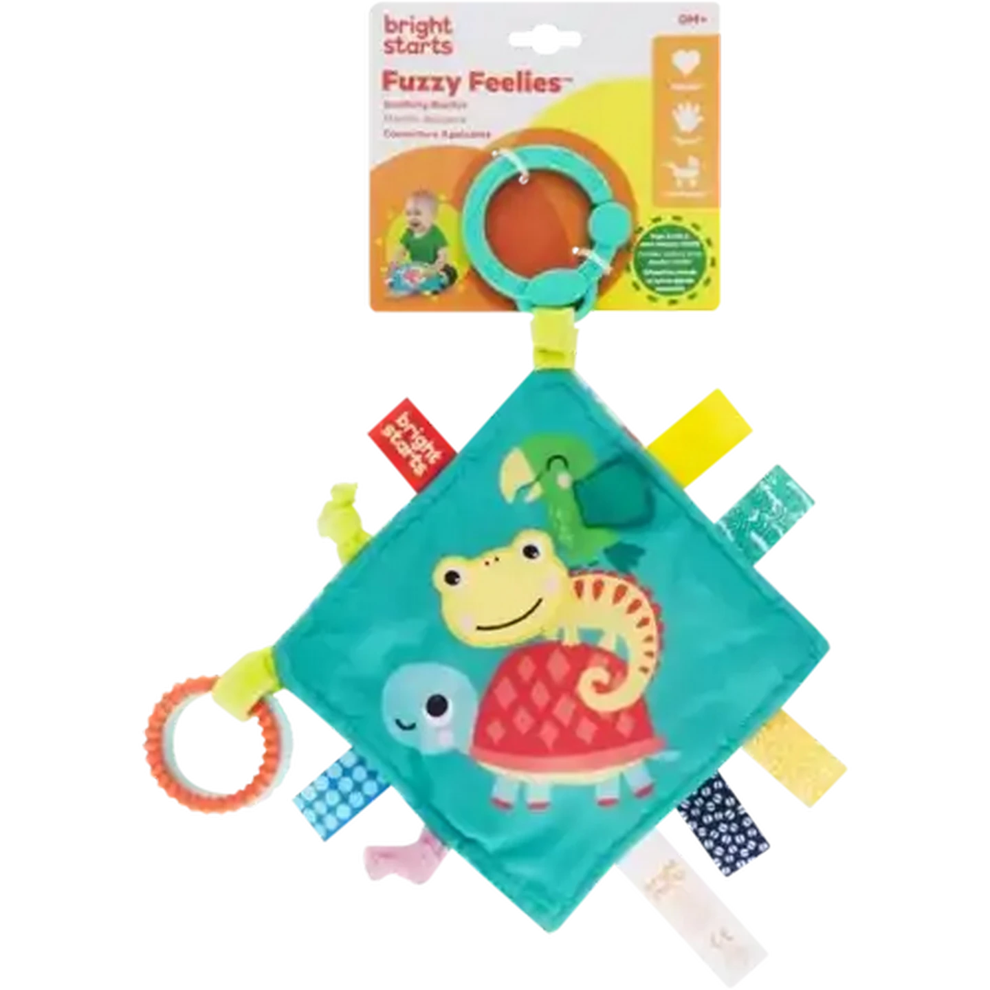 Image of Bright Starts Fuzzy Feelies Soothing Blanket 0 Months +