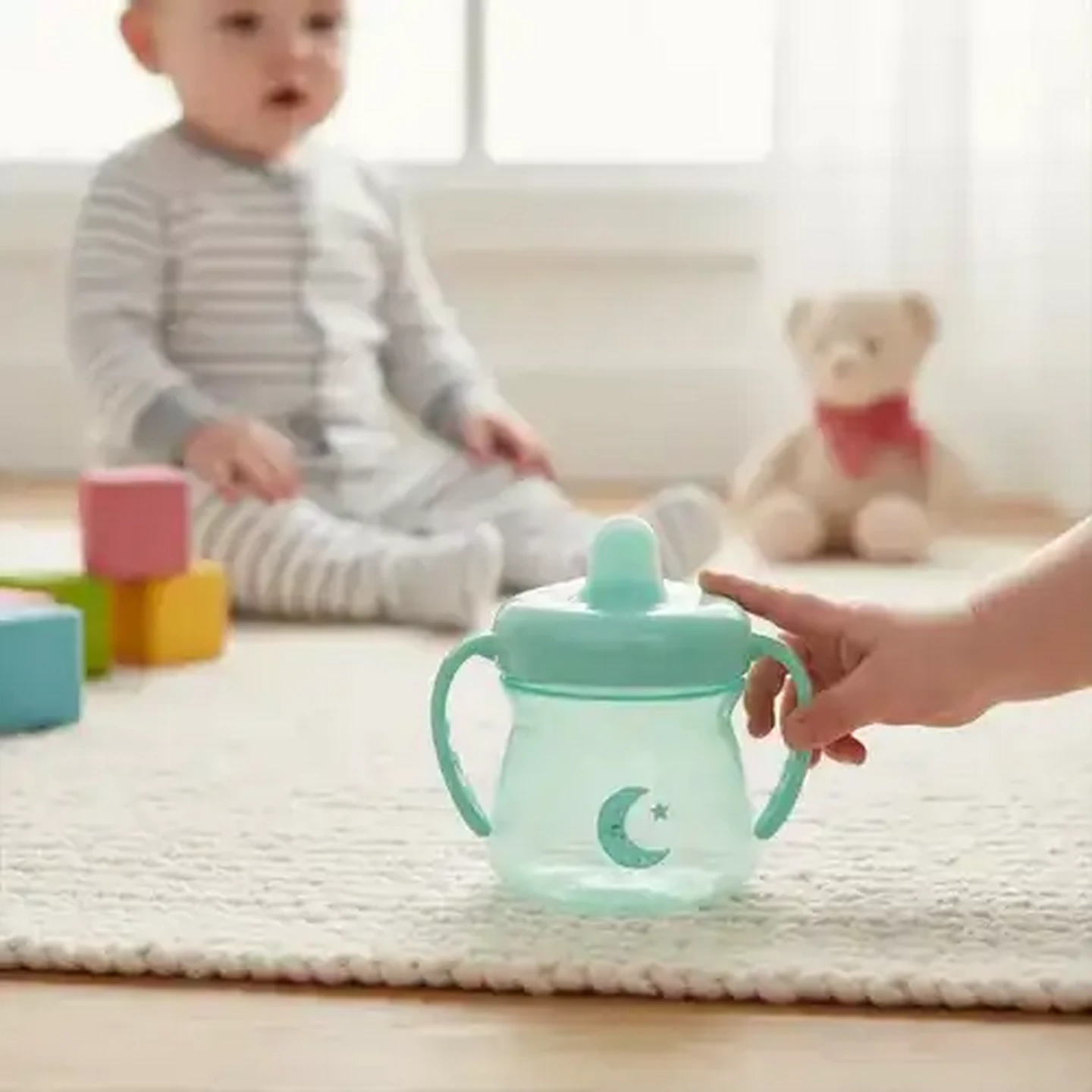 Image of Jolly Tots Two Handle Hard Spout Cup 6 Months + 200ml (Colour May Vary)