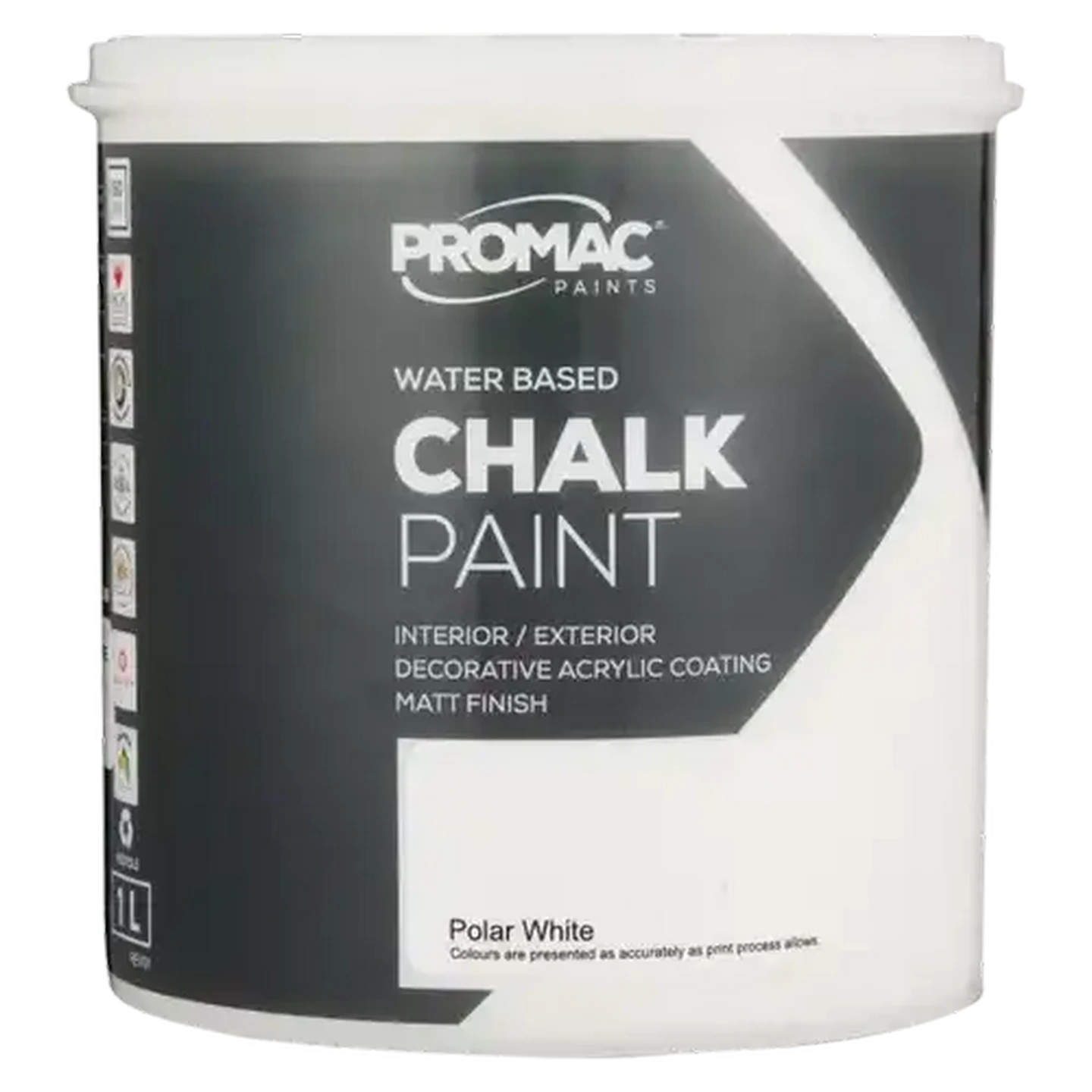 Image of Promac Paints Chalk Walls Polar White Paint 1L
