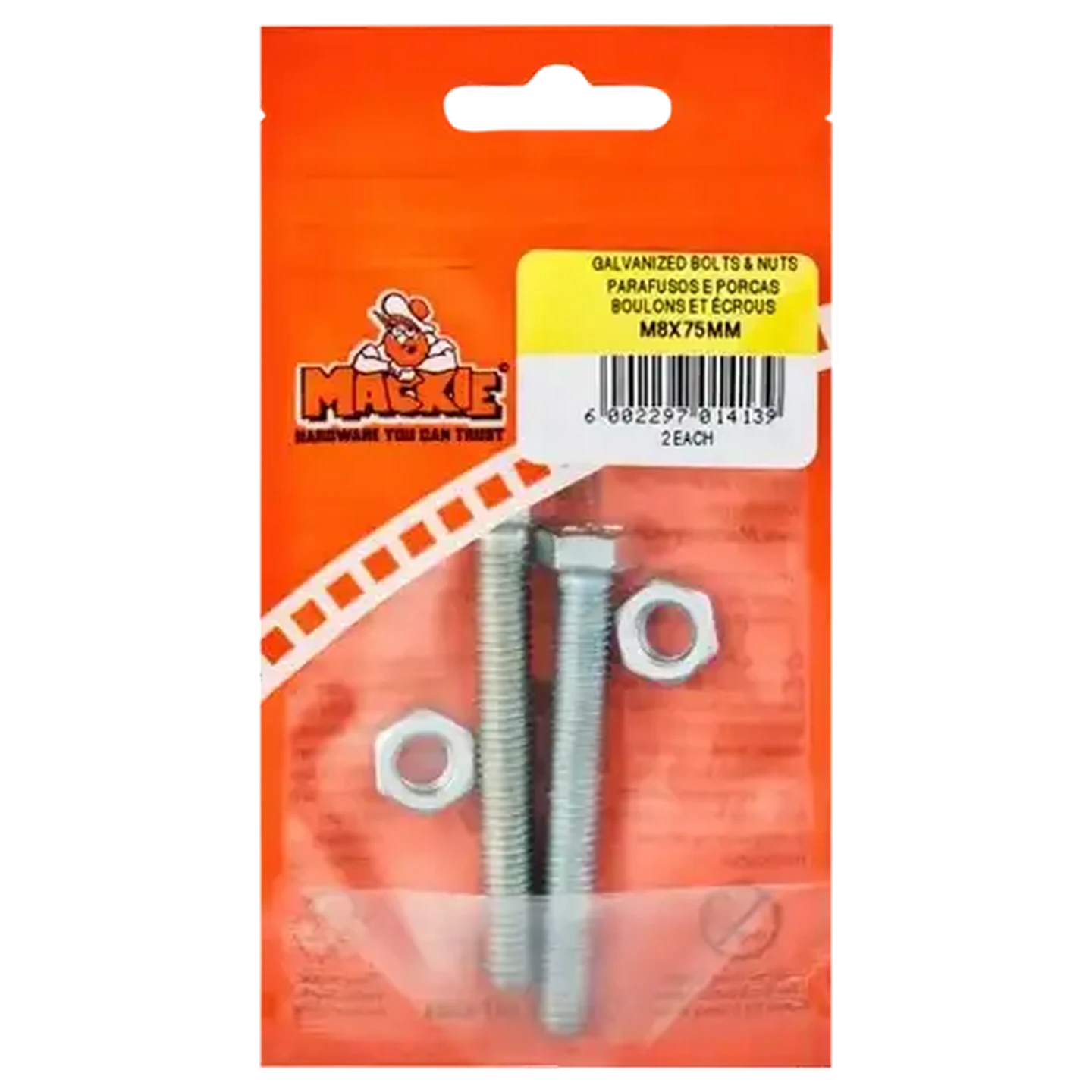 Image of Mackie Bolt & Nut M8 x 75mm