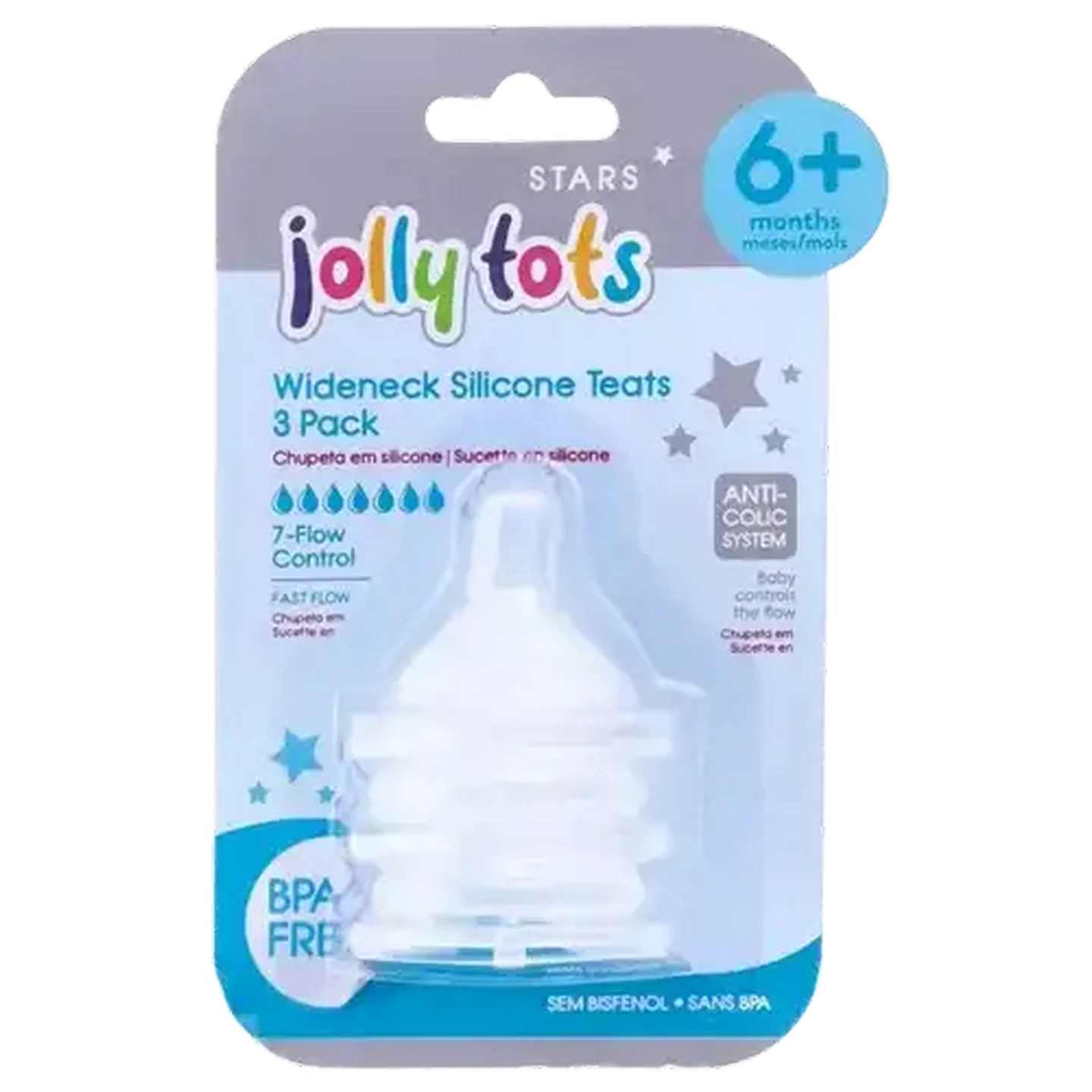 Image of Jolly Tots Wide neck Silicone Teats 6 Months+