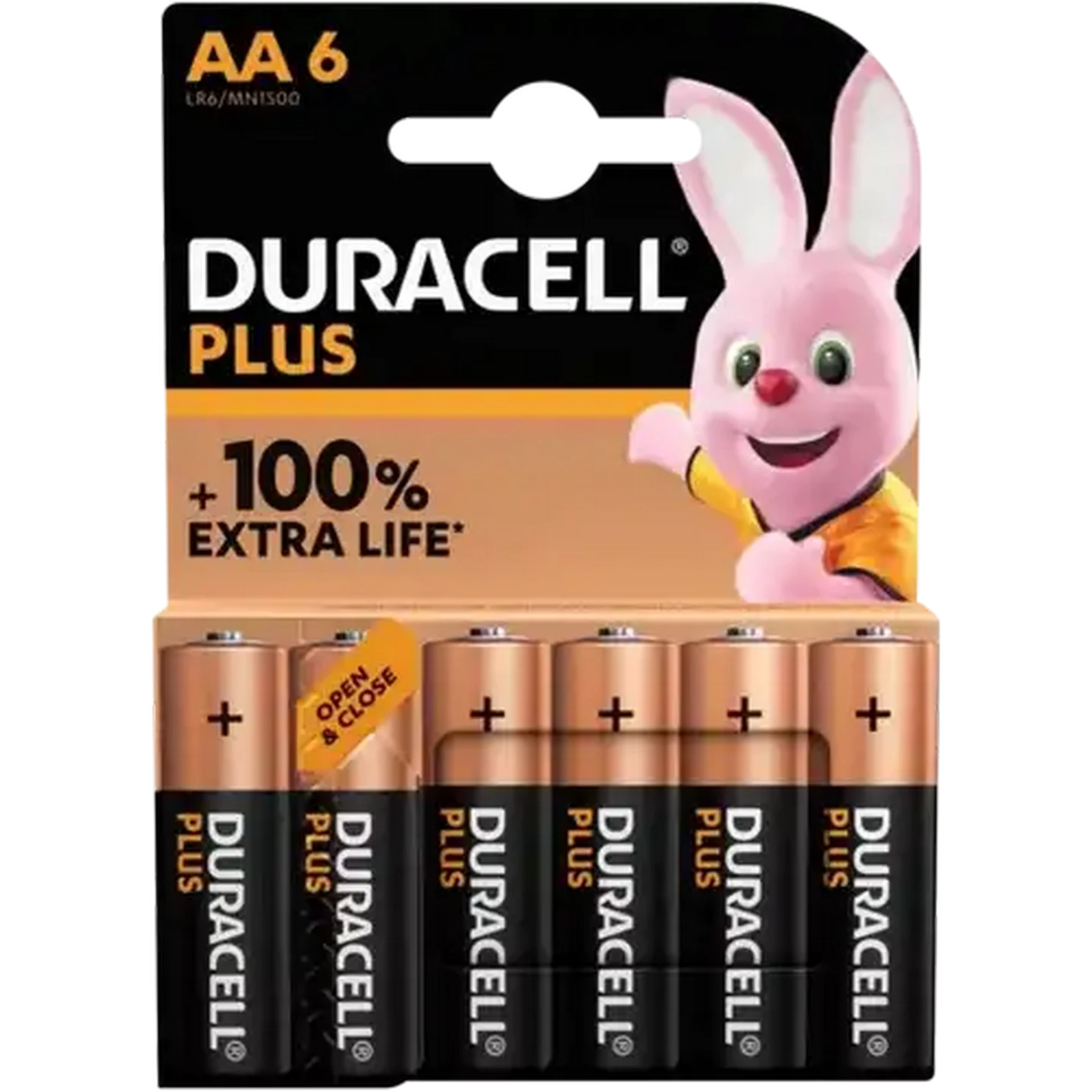 Image of Duracell Plus AA Alkaline Batteries 6-Pack