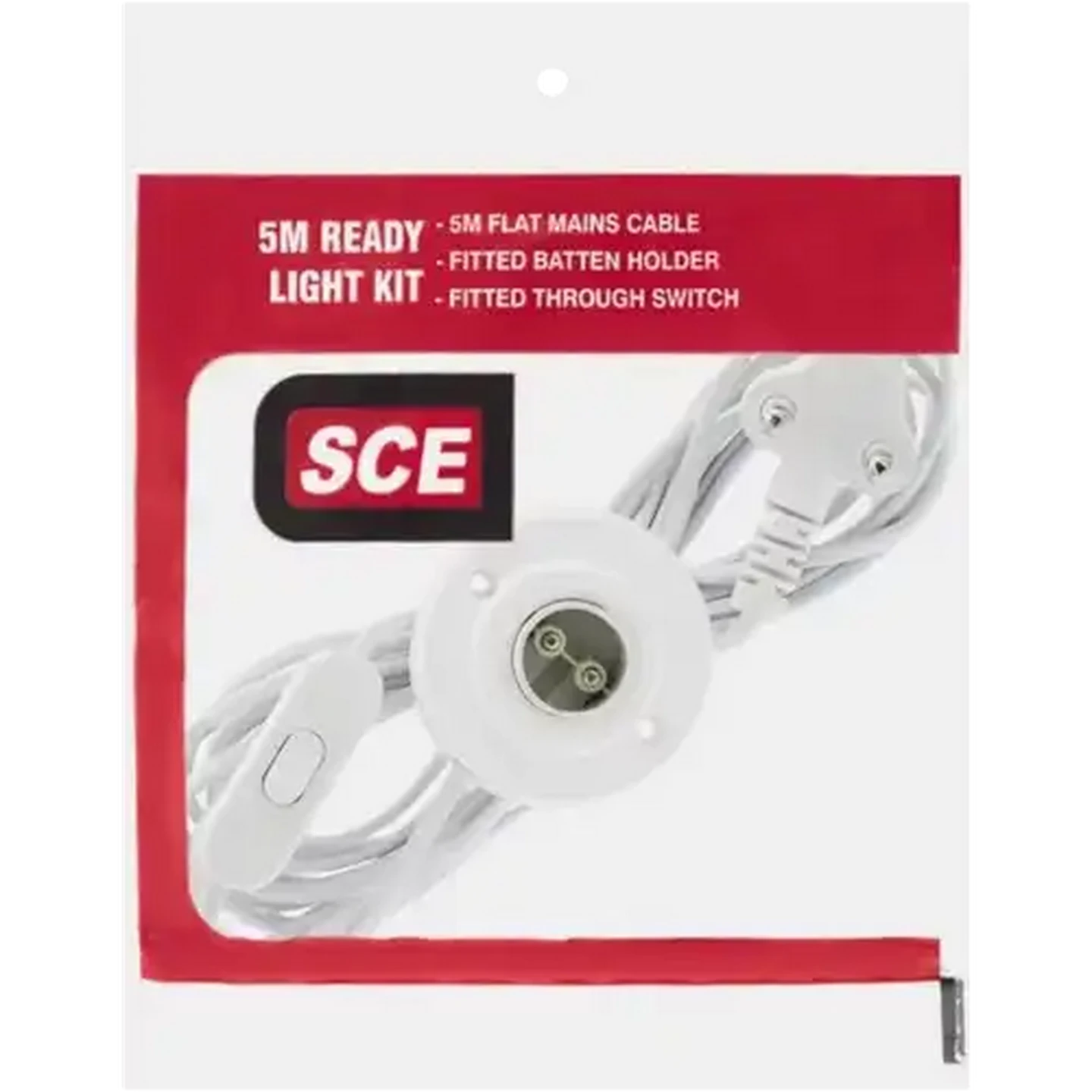 Image of SCE Pre-Wired Batten Lamp Holder 5m