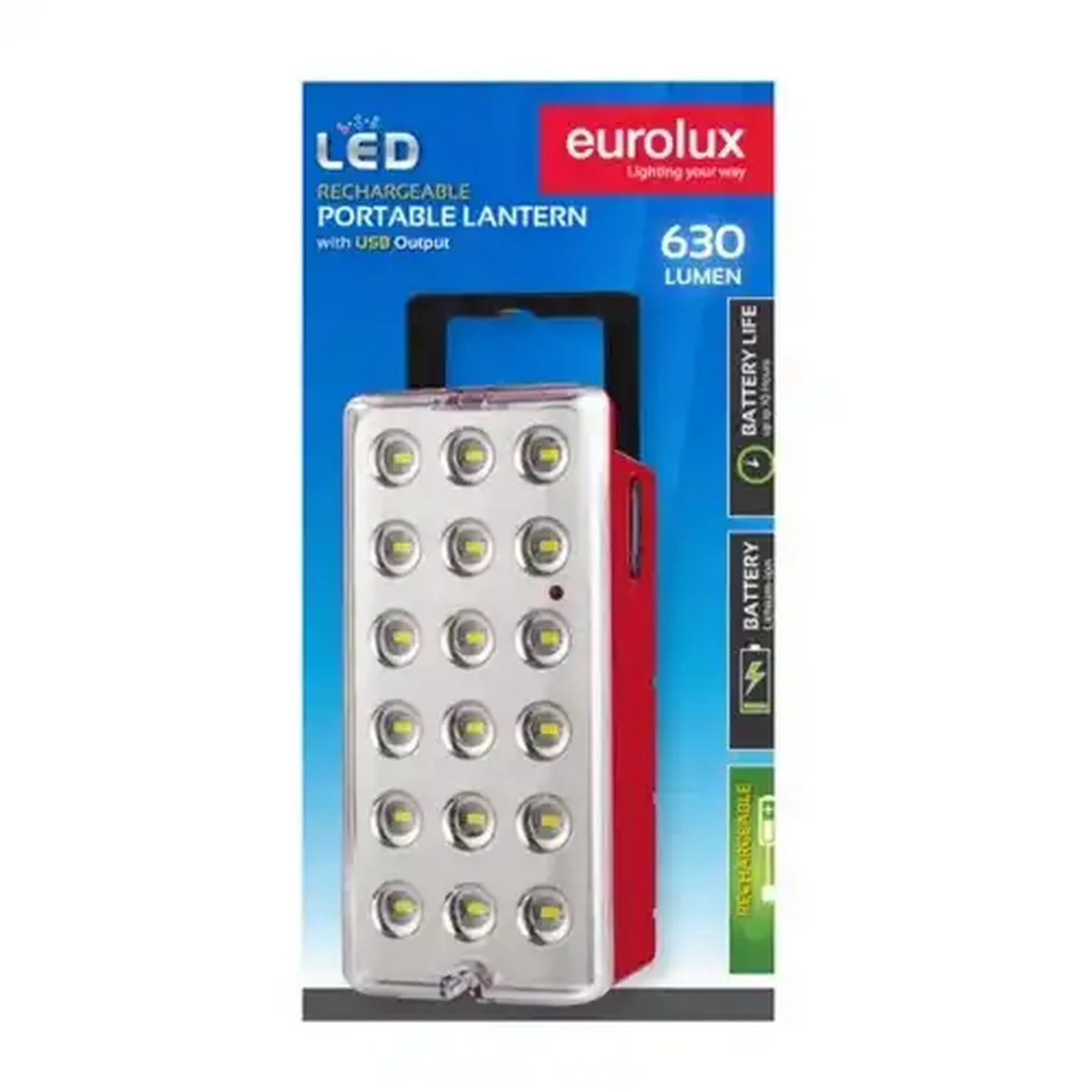 Image of Eurolux FS298RD Red Rechargeable LED Lantern 5.4w