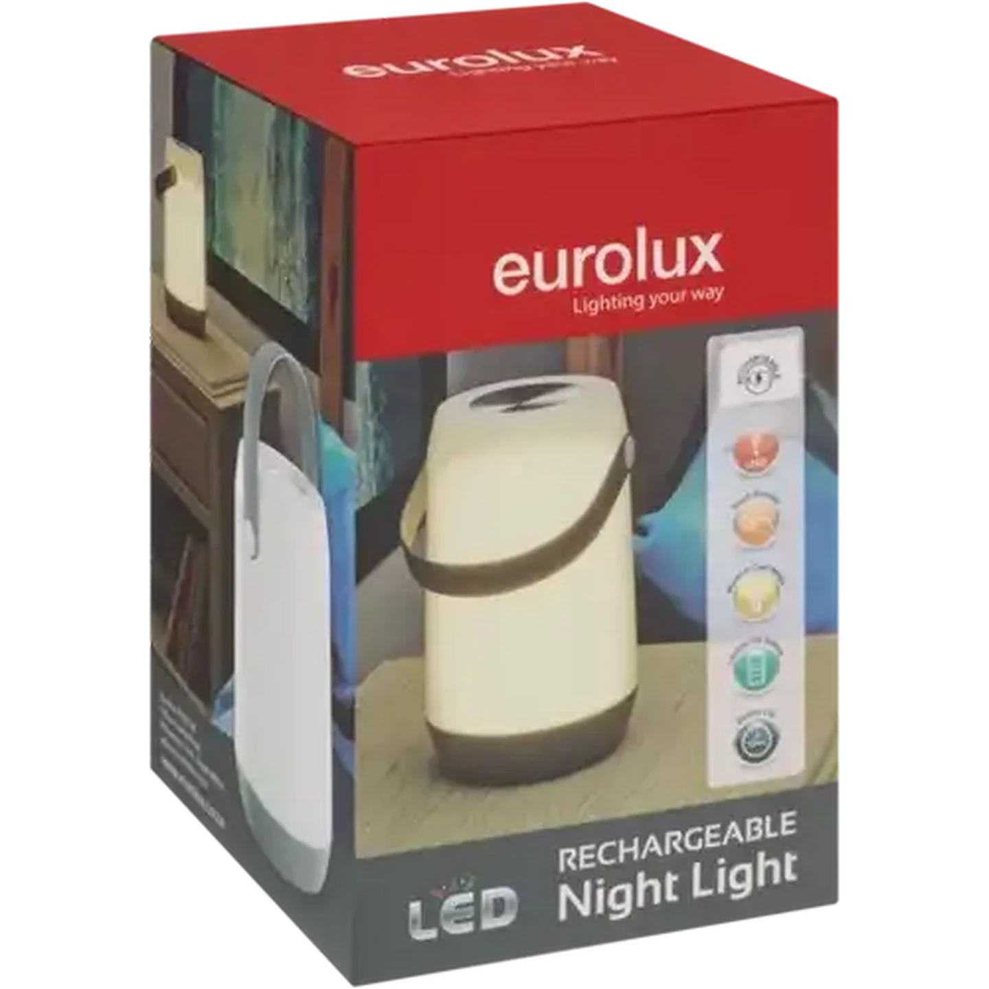 Image of Eurolux White & Grey LED Rechargeable Night Light