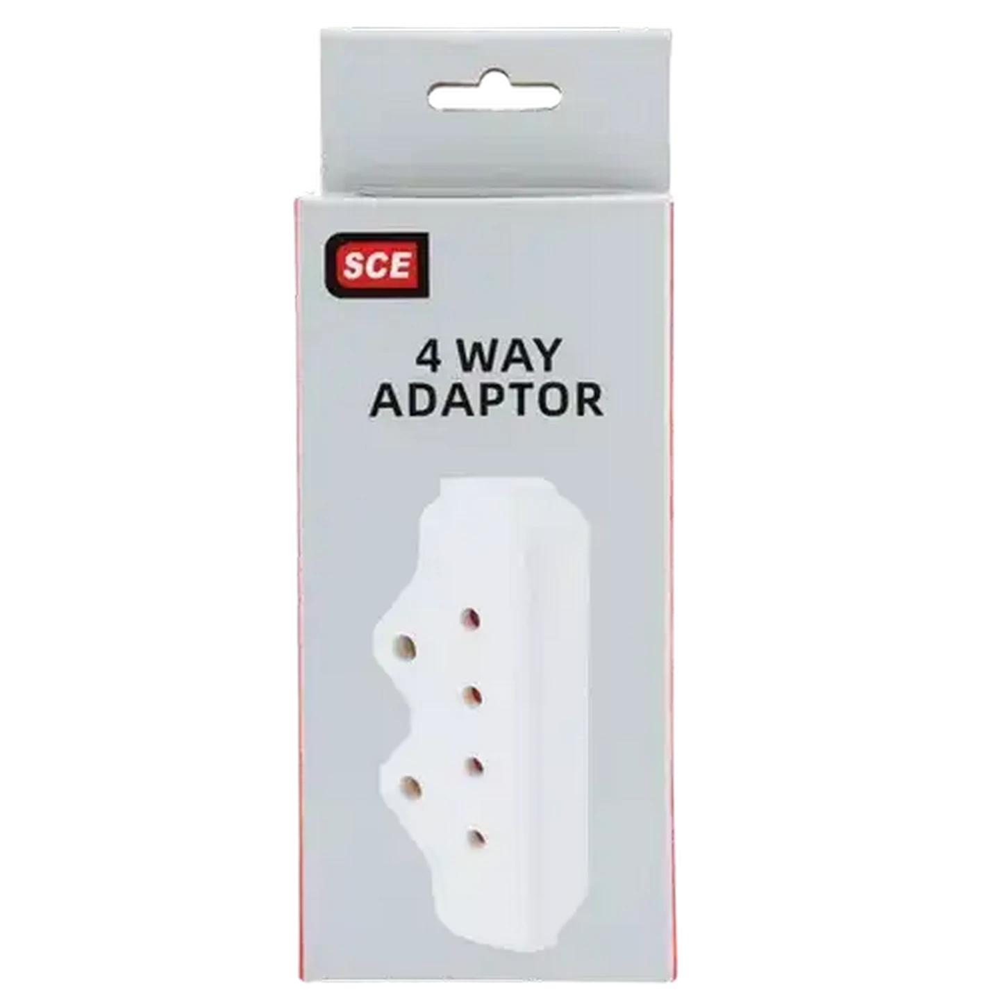 Image of SCE White 4 Way Adaptor 2 x 3-Pin 16A