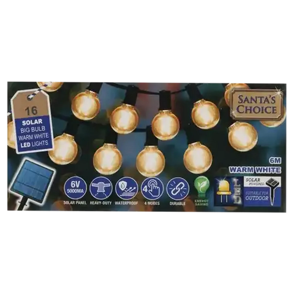 ライト・ランタン KUWAGATA CALMASTORE LIMITED what we want Checkers Sixty60 | Santa's Choice Warm White Solar Big Bulb LED Lights