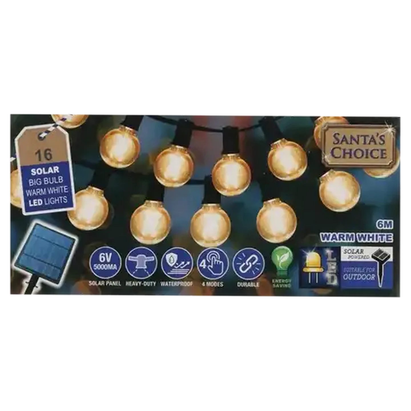 Checkers Sixty60 | Santa's Choice Warm White Solar Big Bulb LED Lights