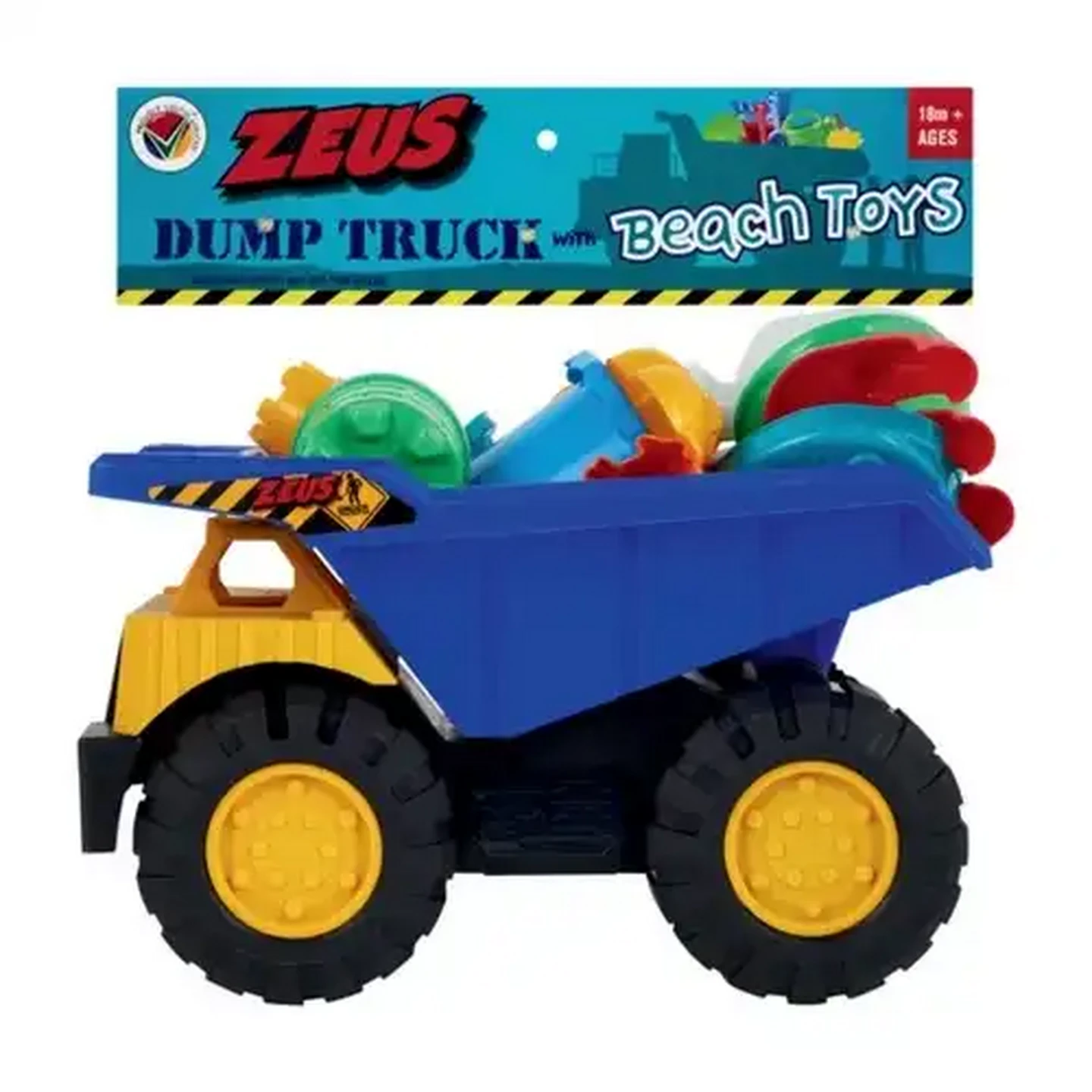 Image of Zeus Dump Truck with Beach Toys (Colour May Vary)