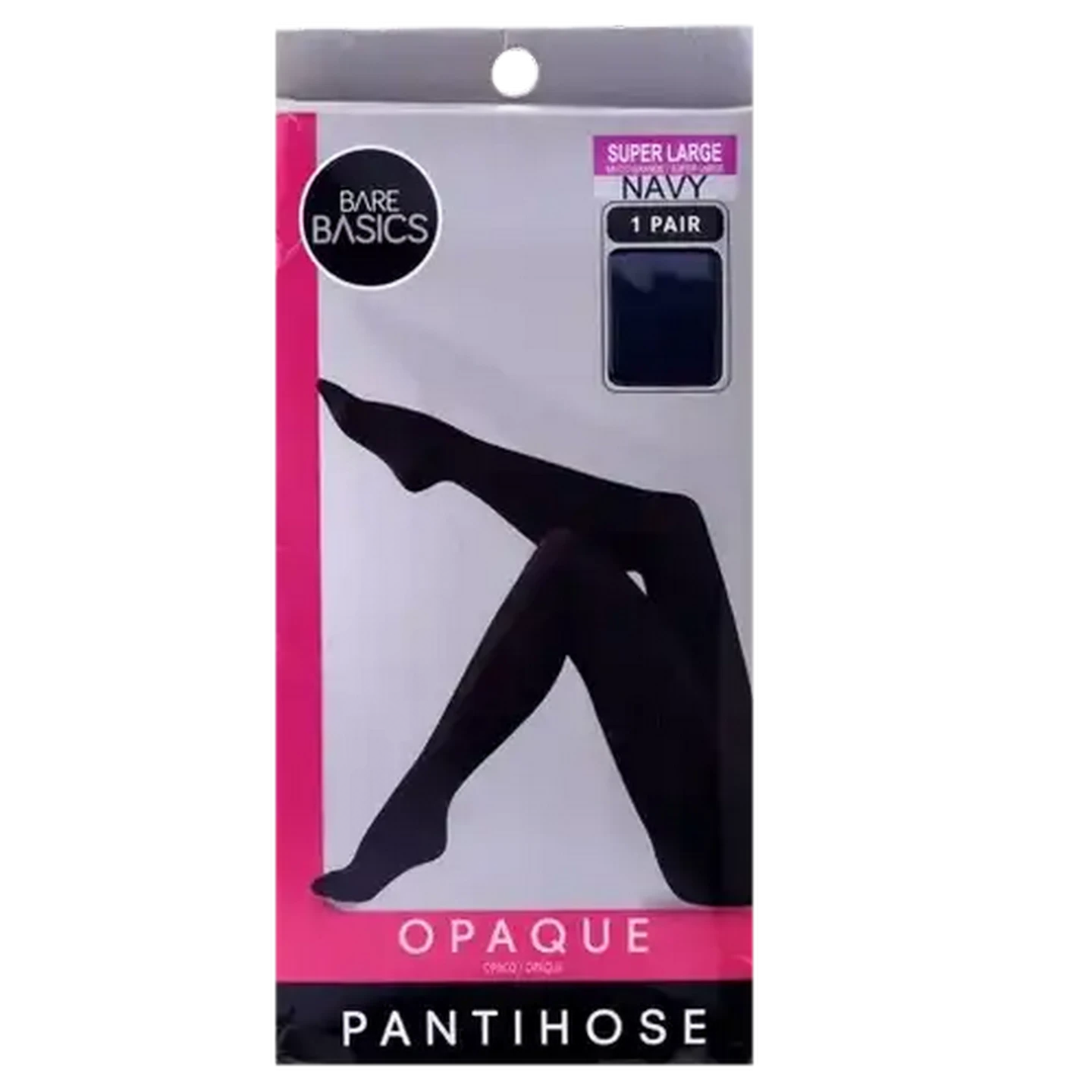 Image of Bare Basics Super Large Navy Opaque Pantihose