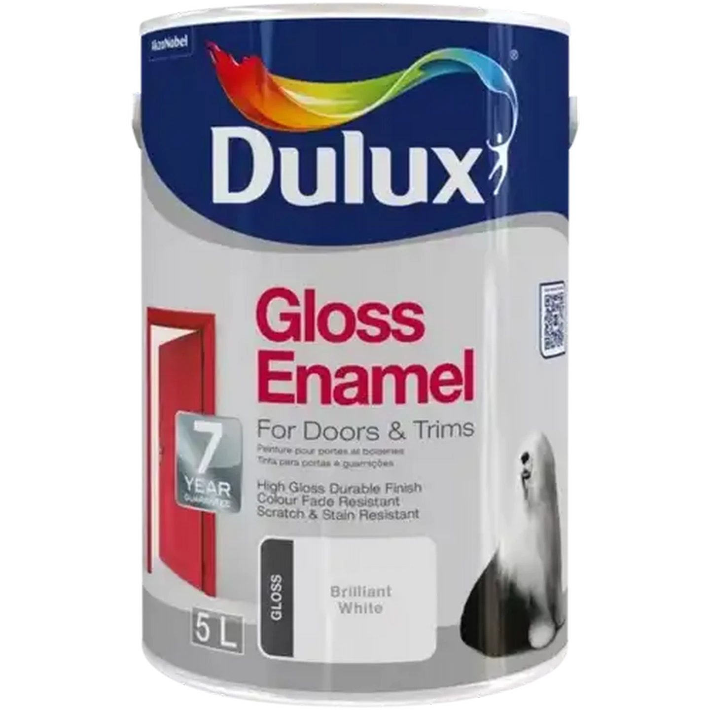 Image of Dulux Brilliant White Gloss Enamel 5L