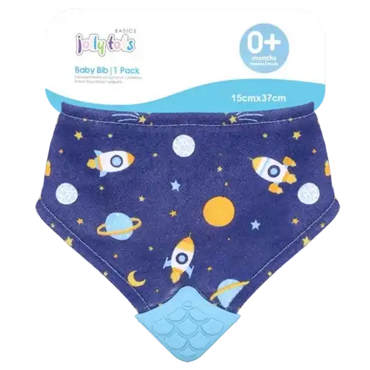 Image of Jolly Tots Triangle Teether Bib 0 Months+ (Design May Vary)