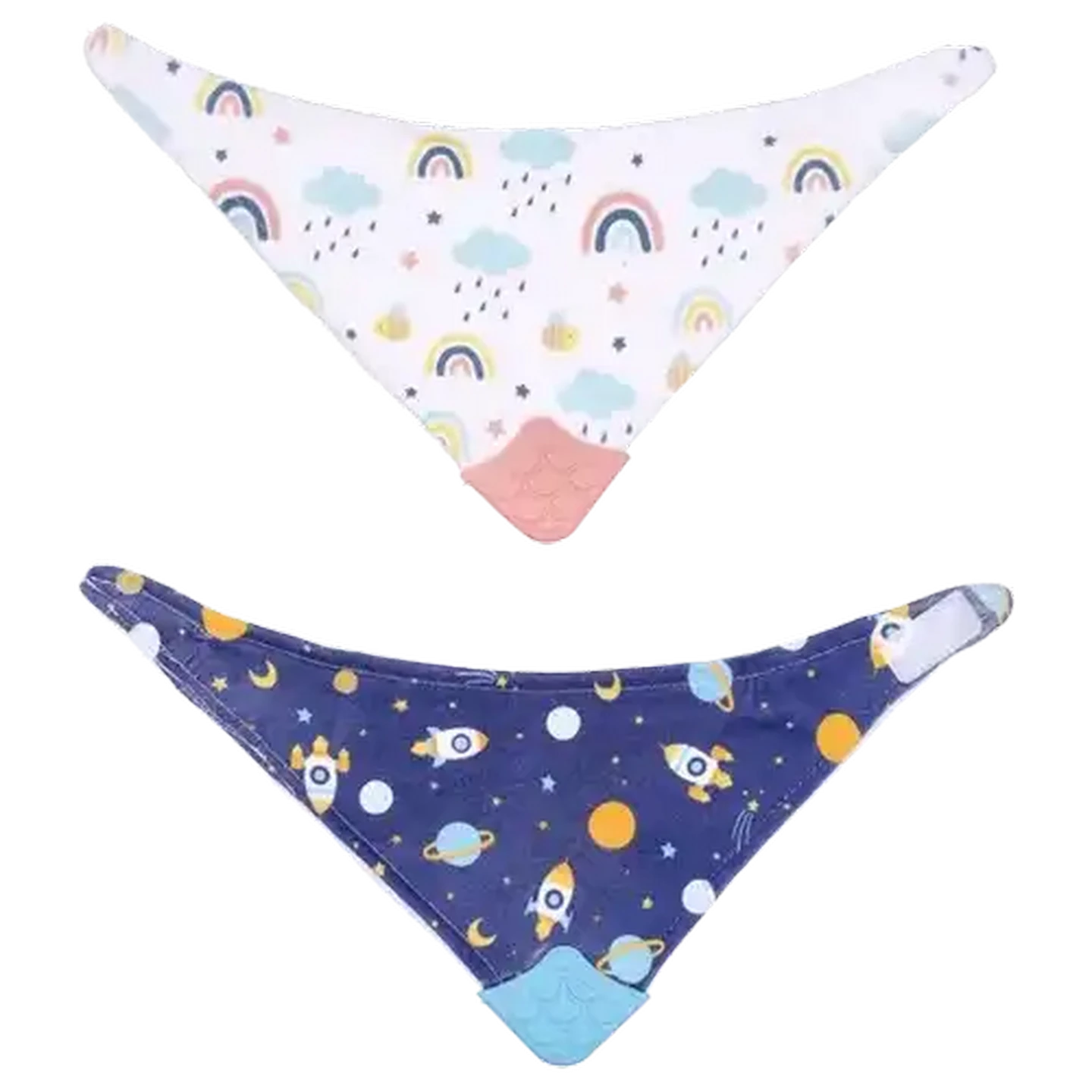 Image of Jolly Tots Triangle Teether Bib 0 Months+ (Design May Vary)