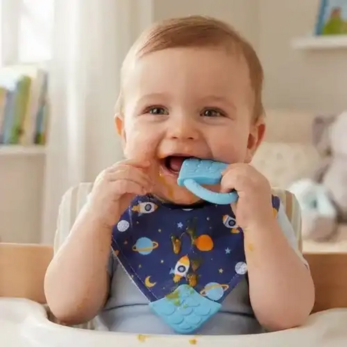 Image of Jolly Tots Triangle Teether Bib 0 Months+ (Design May Vary)