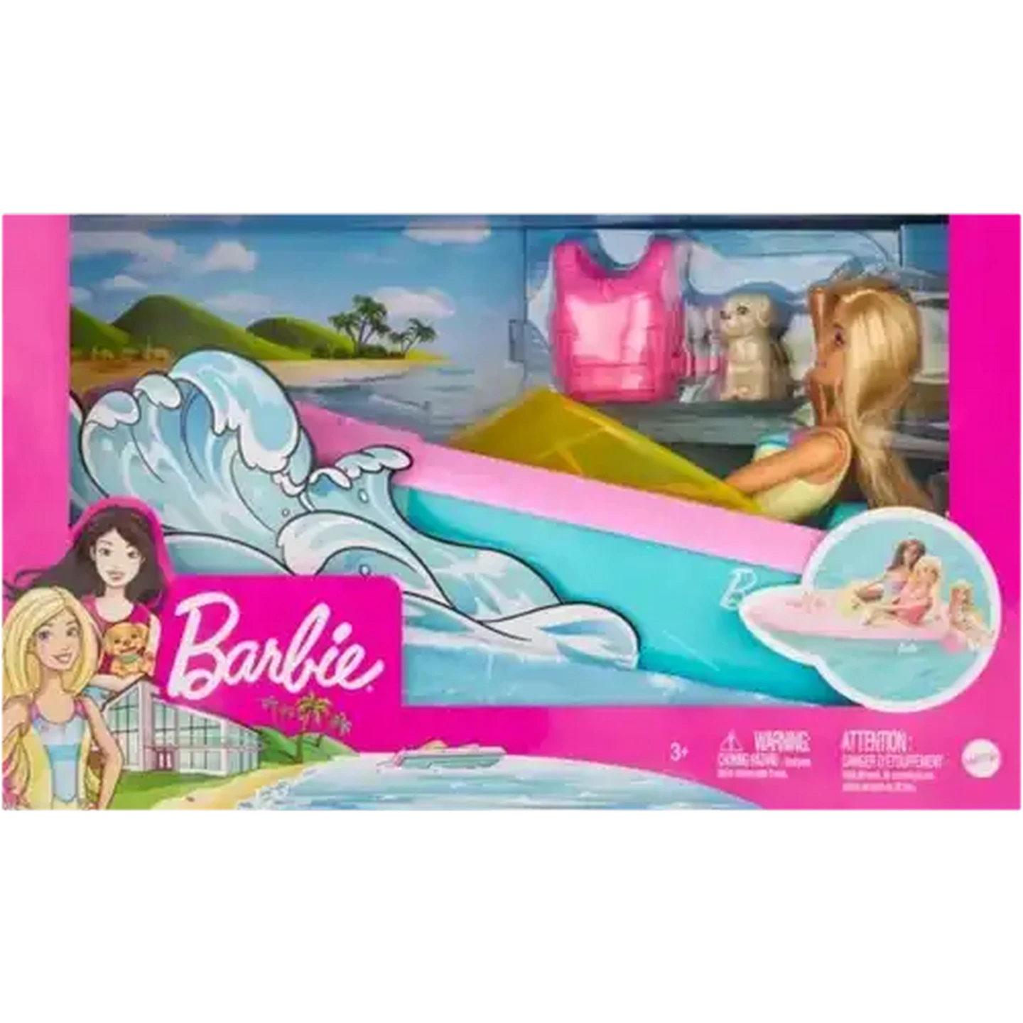 Image of Barbie Doll And Boat Play Set 6 Piece