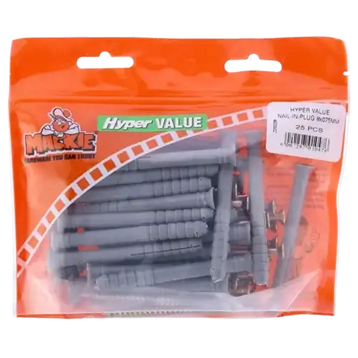 Image of Mackie Bulk Nail In Plug 8 x 75mm 25-Pack