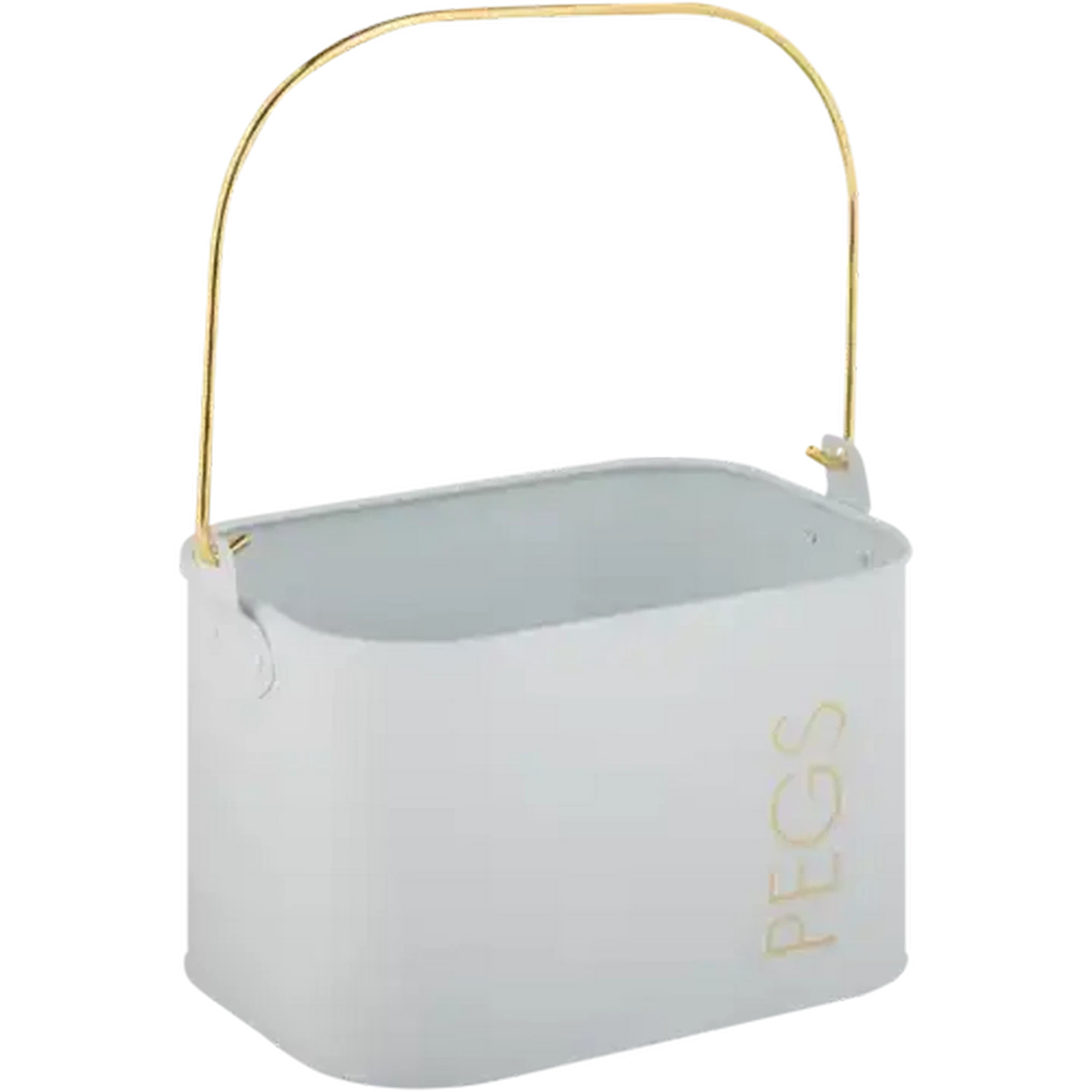 Image of Metal Pegs Tin with Handle (Colour May Vary)