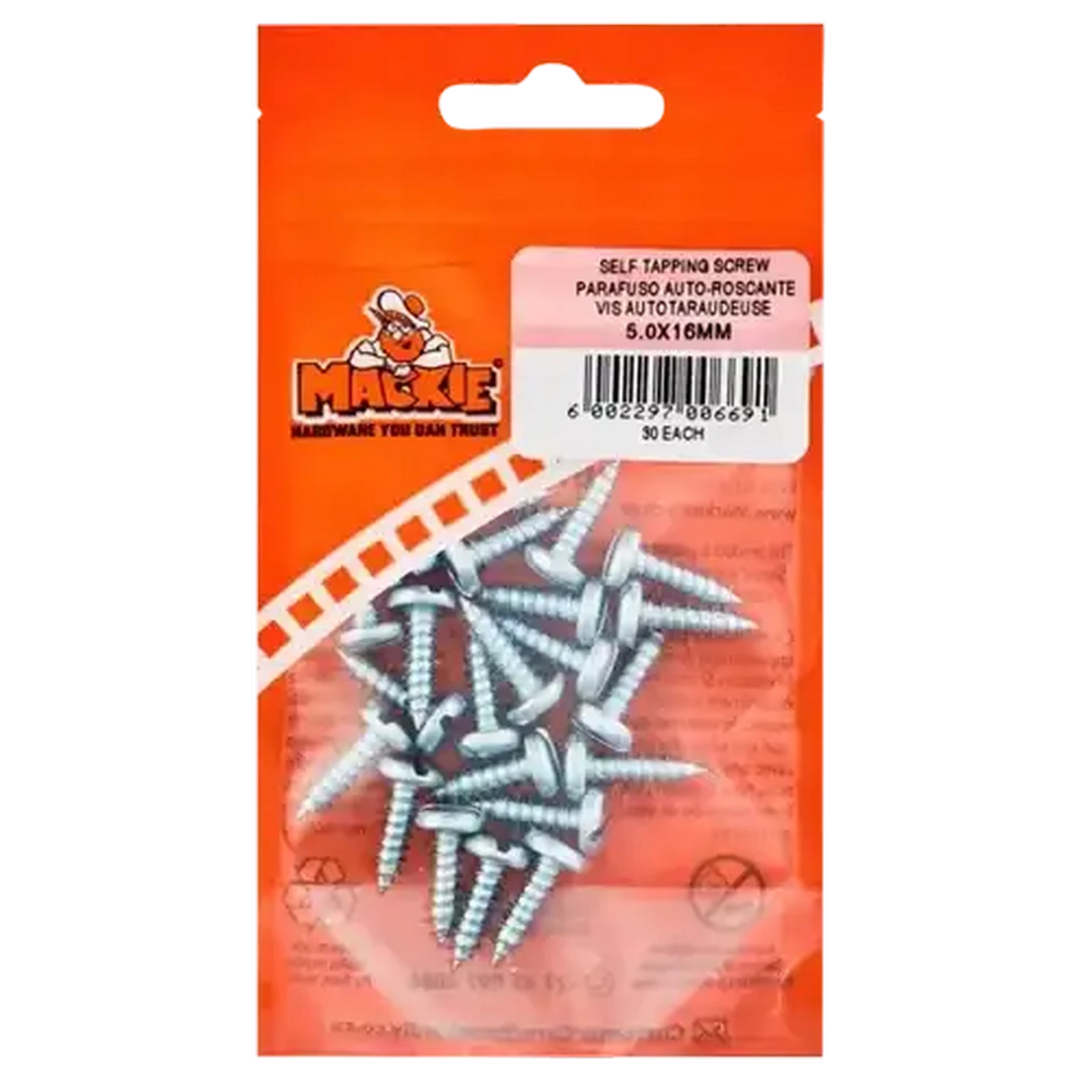 Image of Mackie Self Taping Screw 5.0 x 16mm 30 Piece