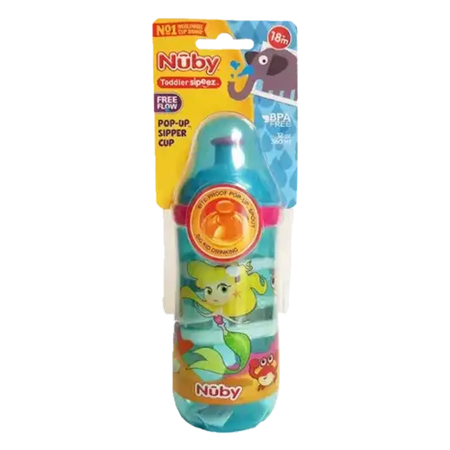 Image of Nûby 360ml Pink Pop-Up Sipper 12 Months +