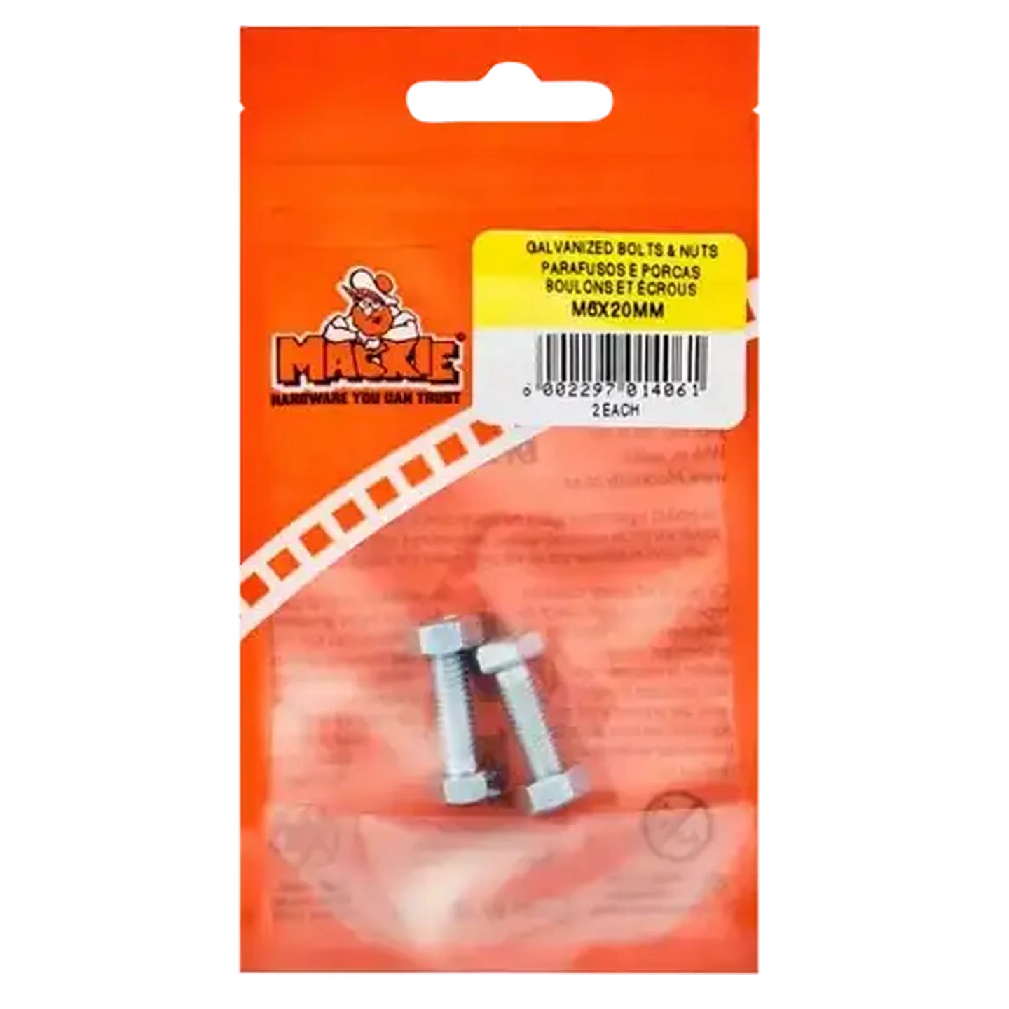 Image of Mackie Bolt & Nut M6 x 20mm 2 Piece
