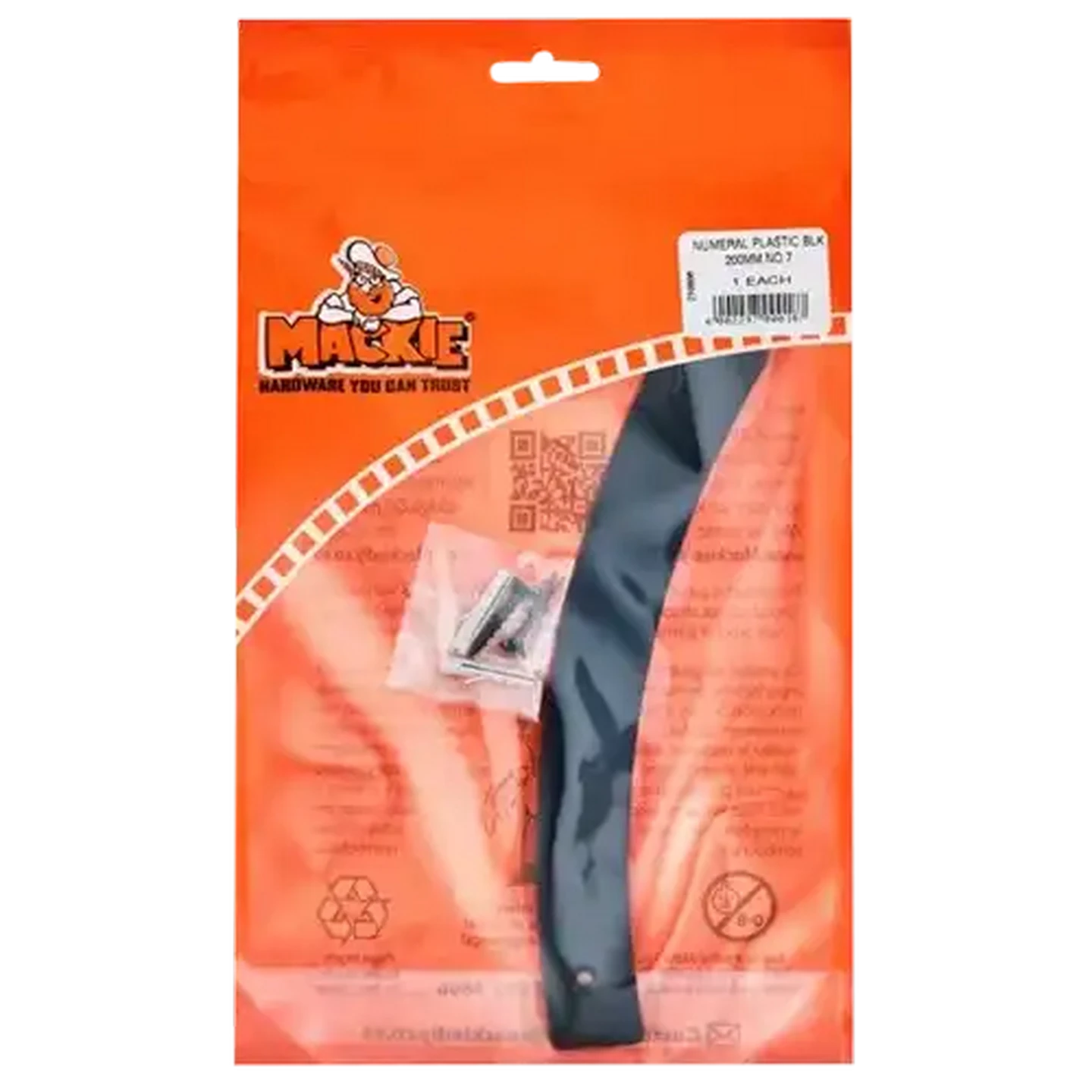 Image of Mackie Black No. 7 Plastic Number 200mm