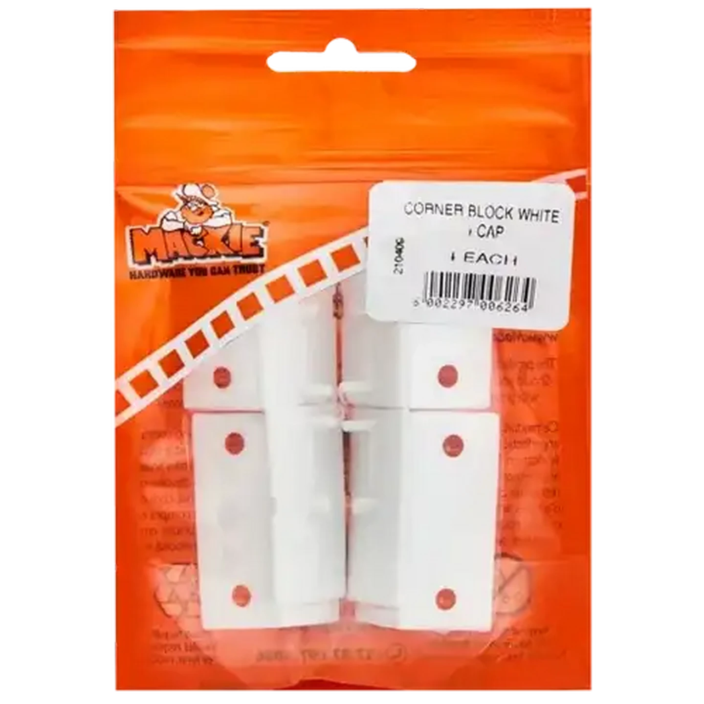 Image of Mackie White Corner Block & Cap 4 Piece