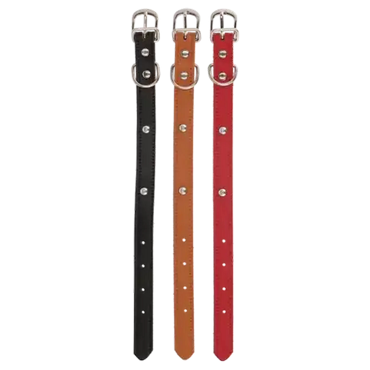 Image of Petshop Small Studded Buckle Leather Look Collar for Dogs 30cm (Colour May Vary)