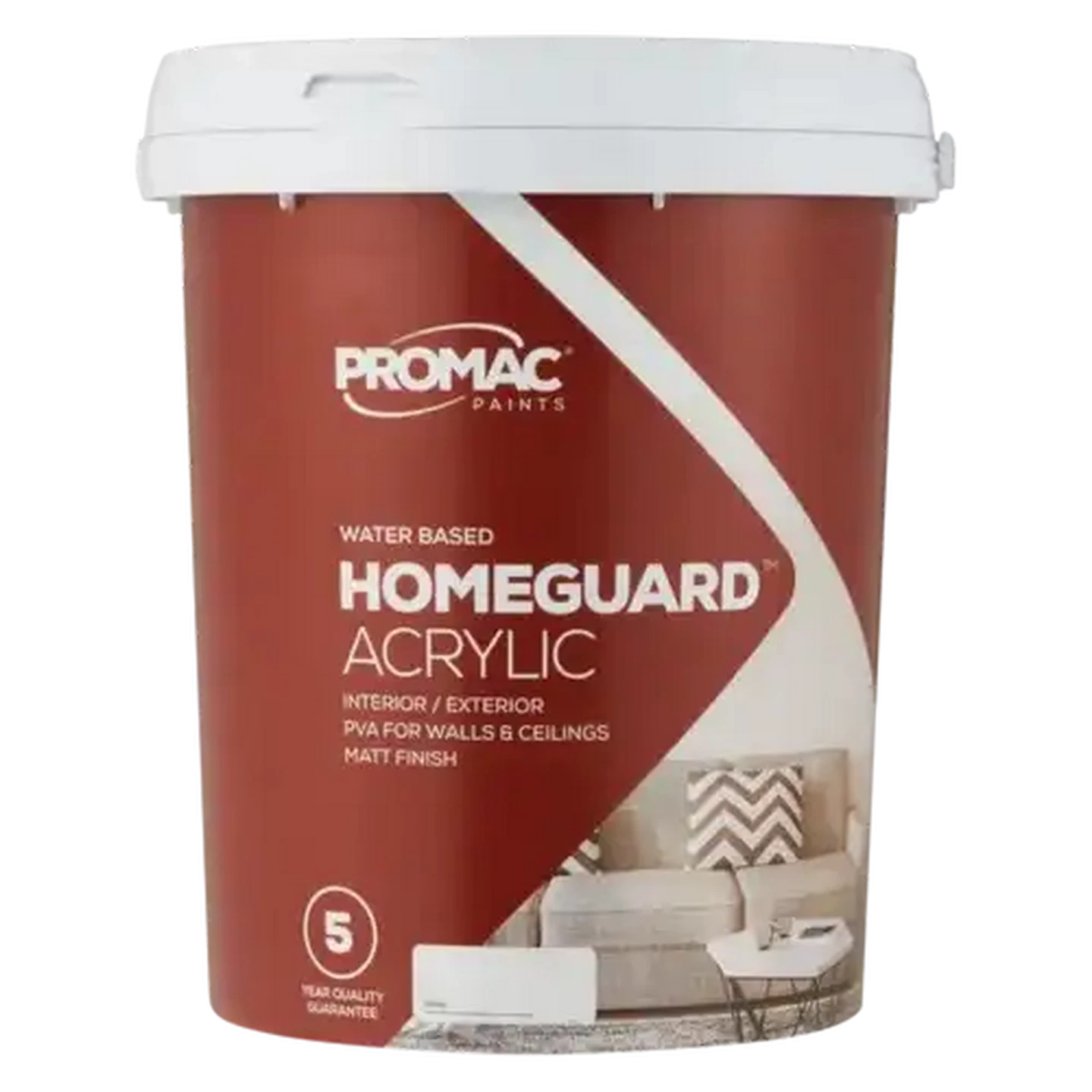 Image of Promac Paints Homeguard Acrylic White Paint 20L