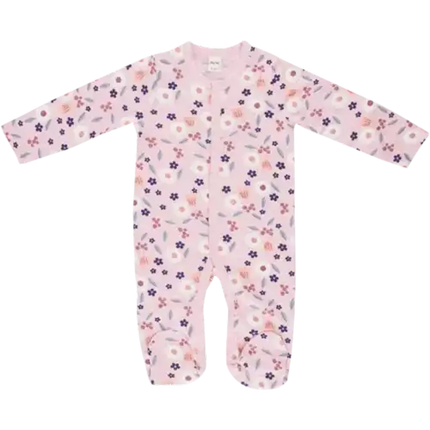 Image of Jolly Tots Pink Long Sleeve Floral Sleepsuit 6-12 Months