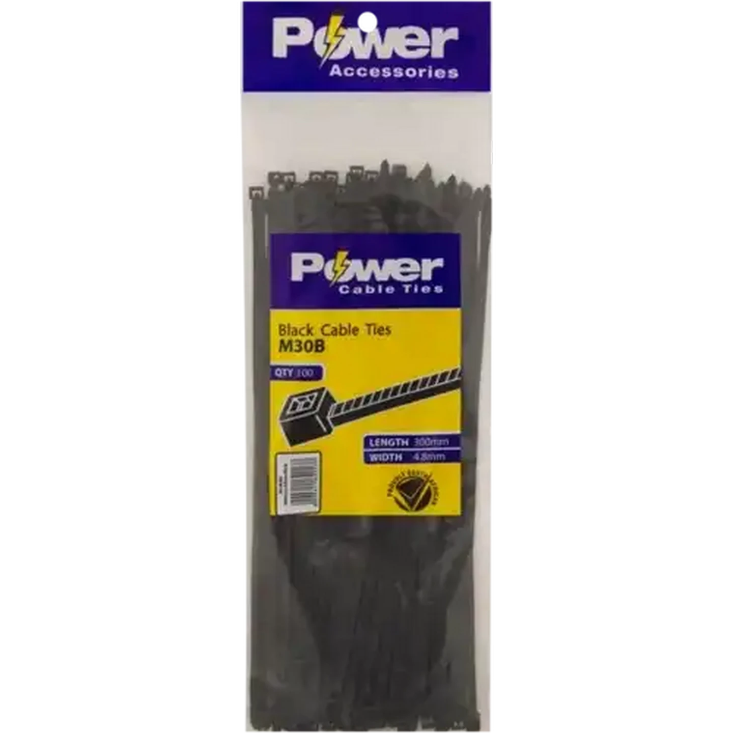 Checkers Sixty60 | Power Black Cable Ties 300mm 100 Pack