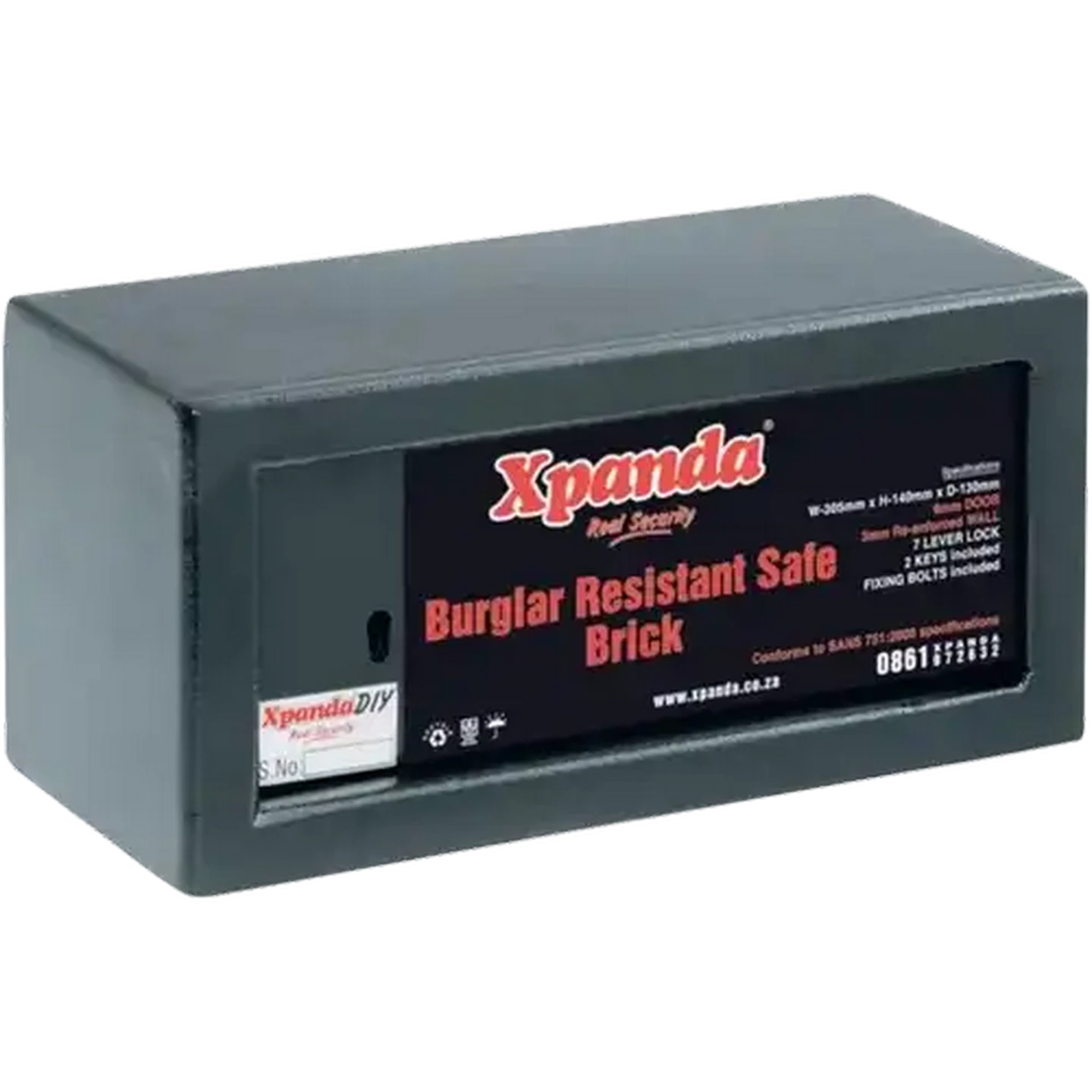 Image of Xpanda Burglar Resistant Brick Safe 305 x 140 x 130mm