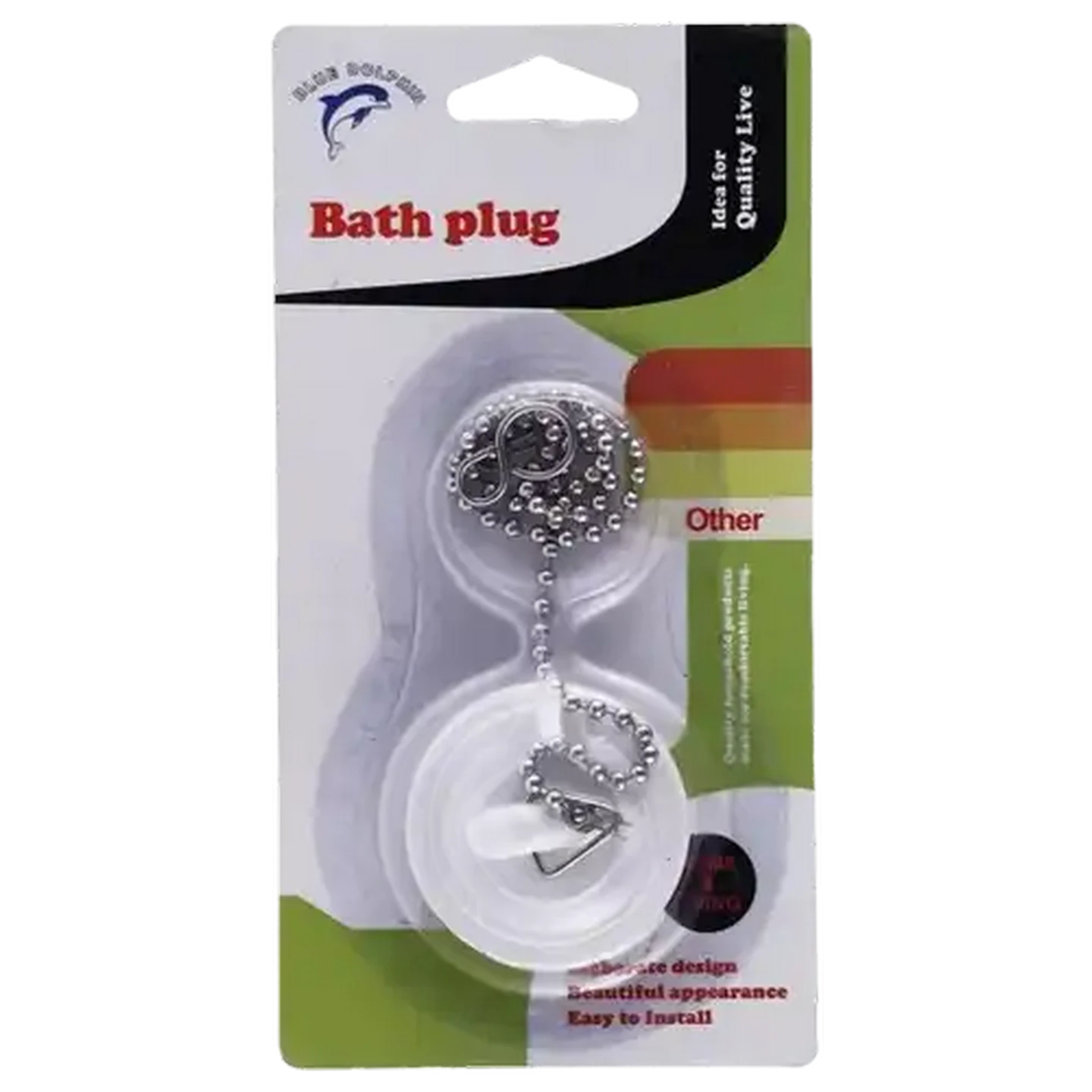 Image of Blue Dolphin White Bath Plug
