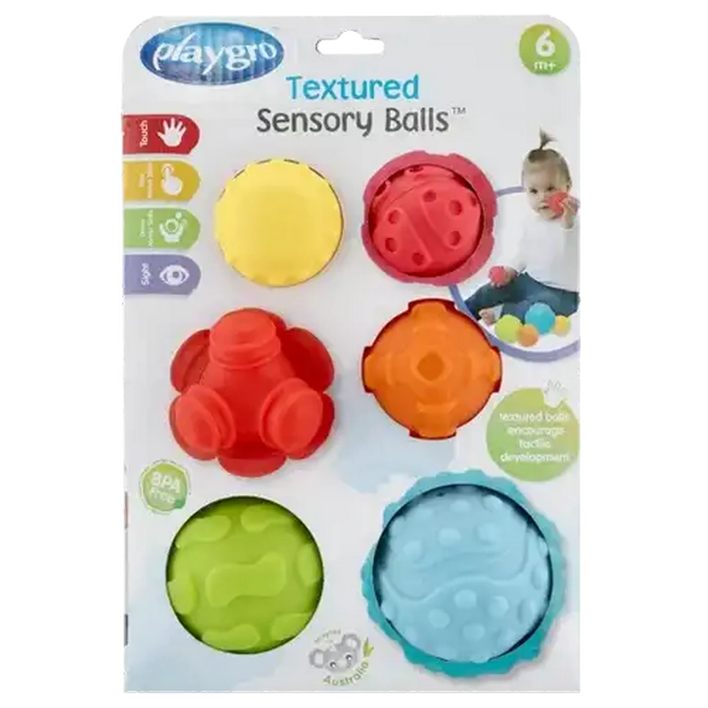 Image of Playgro Textured Sensory Balls 6-Pack