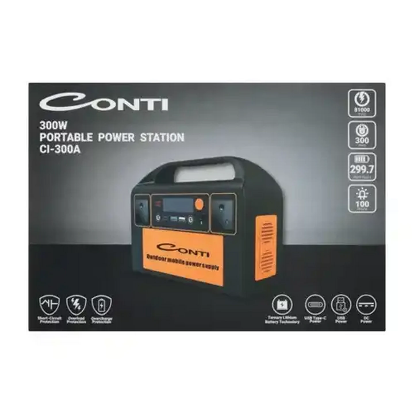 Image of Conti CI-300A Lithium Portable Power Station 300W