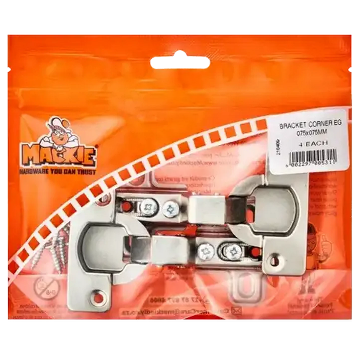 Image of Mackie Chrome Plated Concealed Hinge 110 Degree Offset