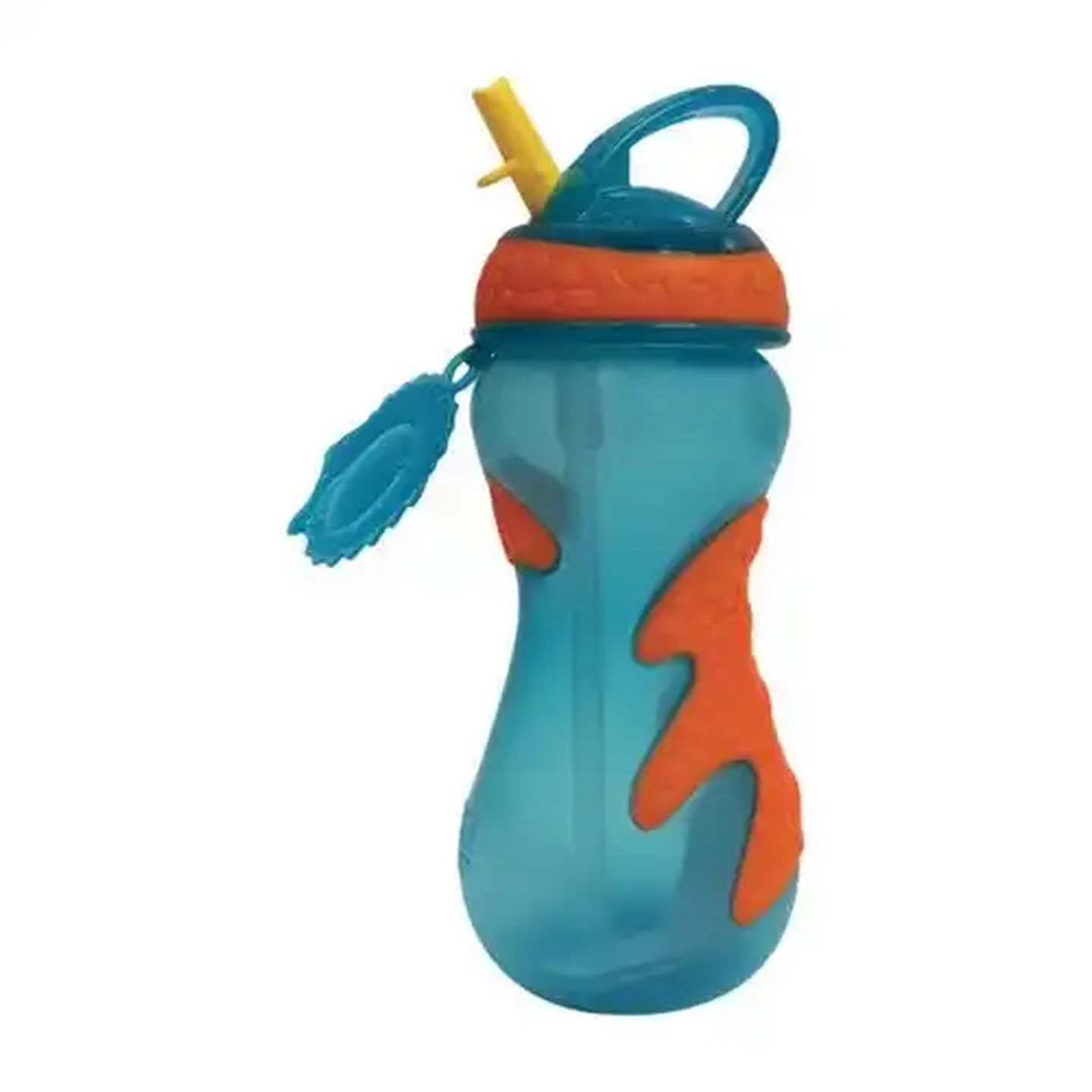 Image of Nûby Flip-it Blue & Orange Top Gator Grip Bottle