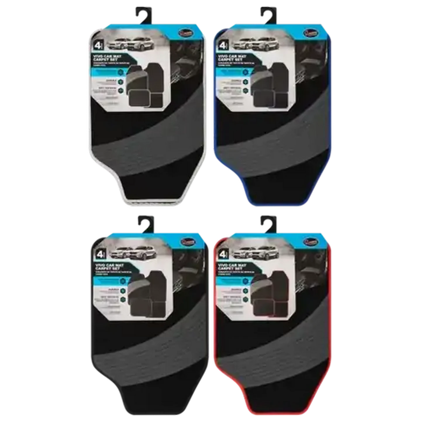Image of Q Premium Vivo Car Mat Carpet Set 4 Piece (Colour May Vary)