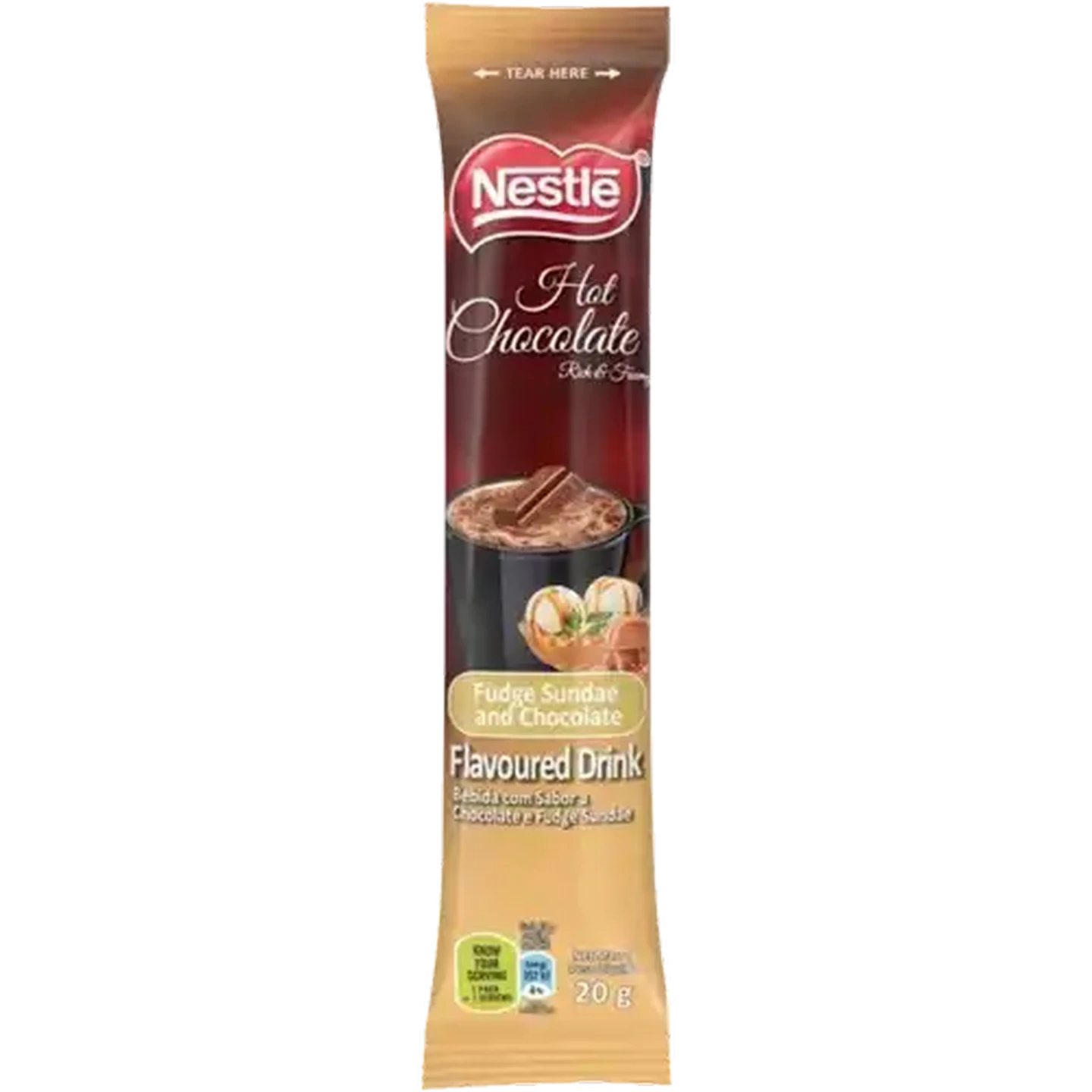 Image of Nestlé Hot Chocolate Fudge Sundae & Chocolate Flavoured Drink 20g
