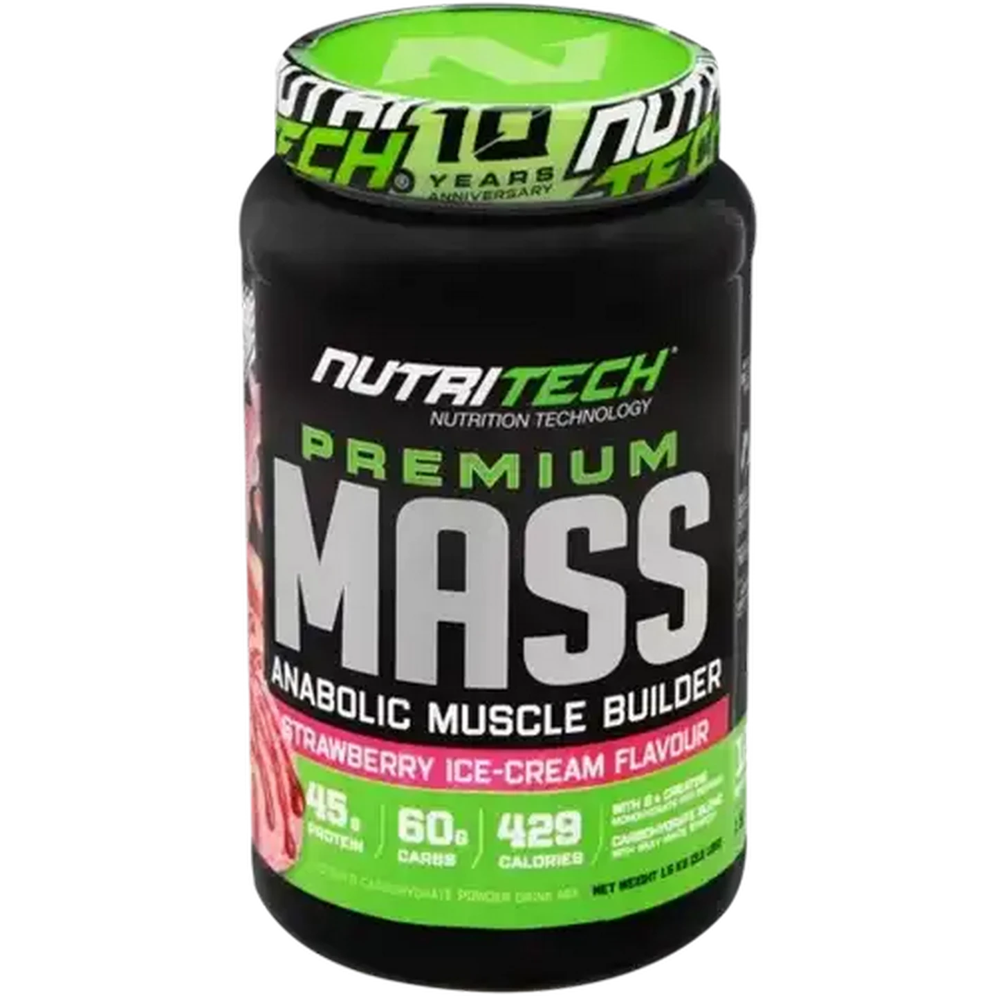 Image of NutriTech Strawberry Ice-Cream Flavour Premium Mass Builder 1.5kg