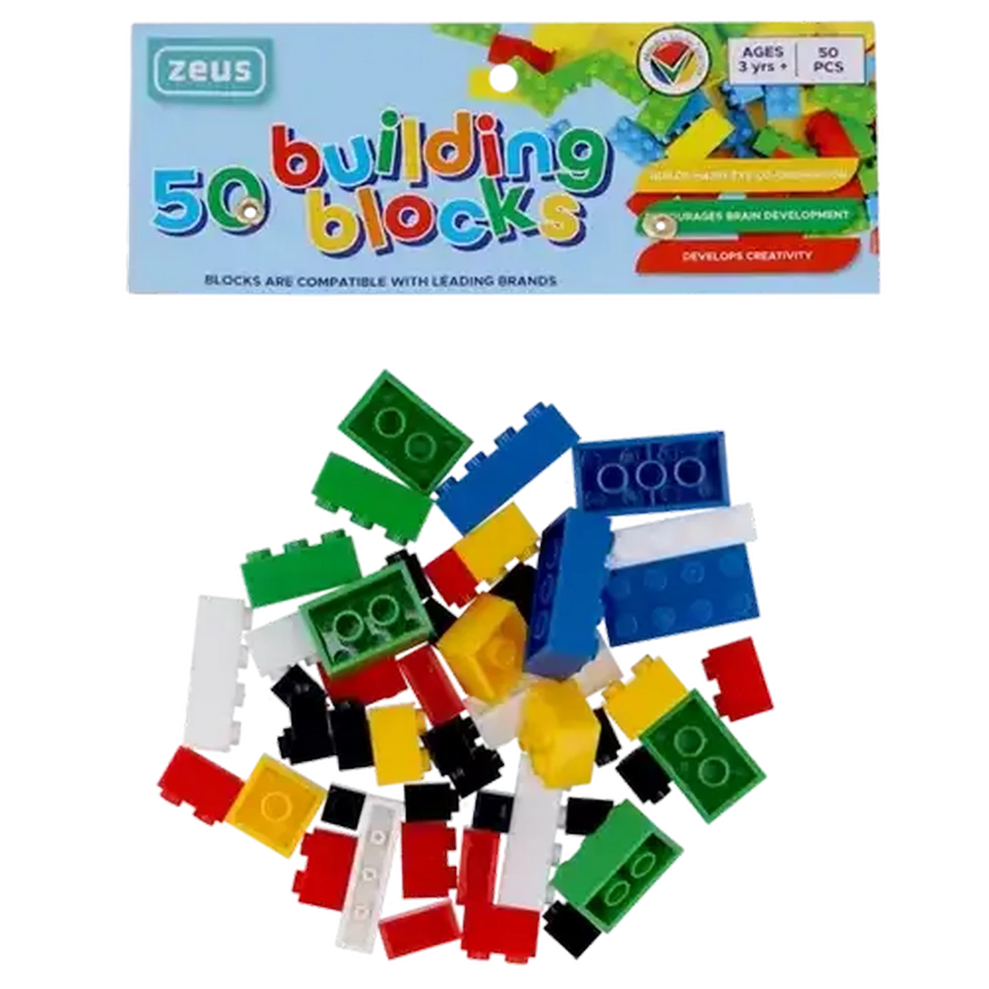 Image of Zeus Medium Brix Building Blocks 50 Piece