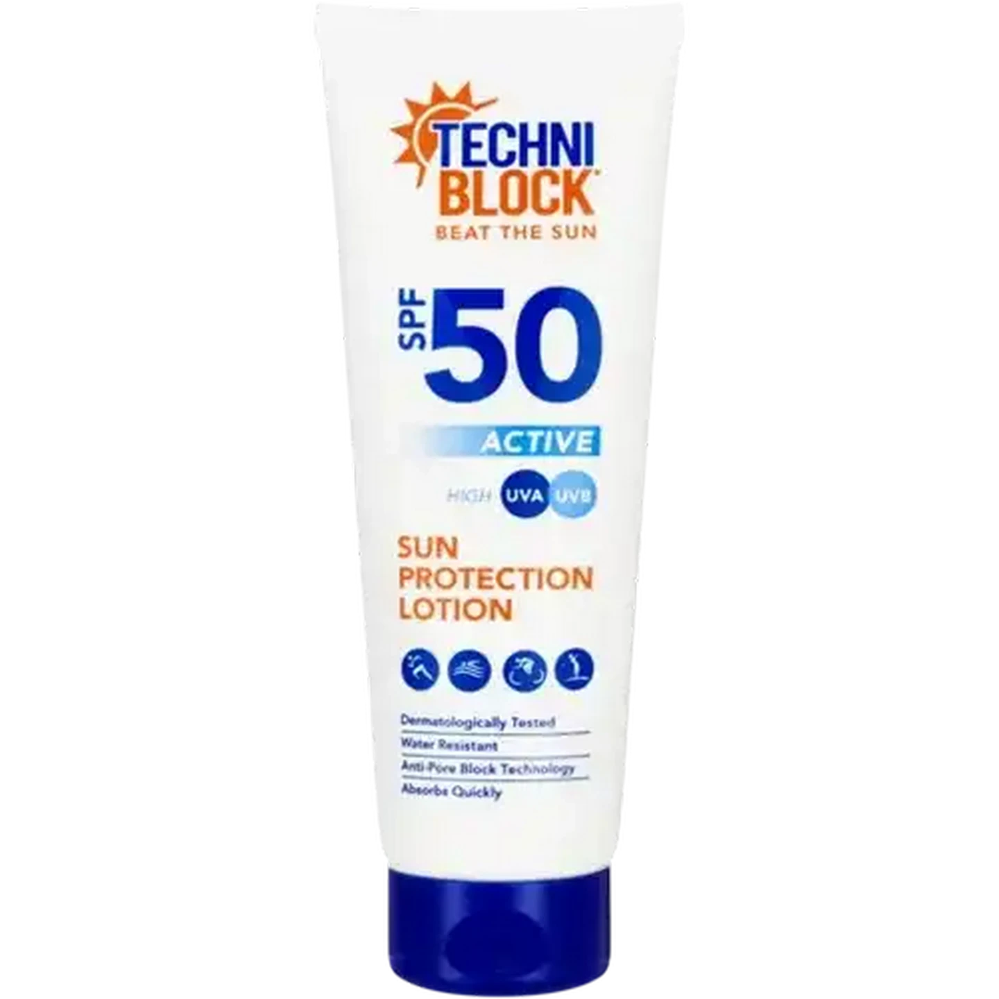 Image of Techniblock SPF50 Active Sun Protection Lotion 125ml